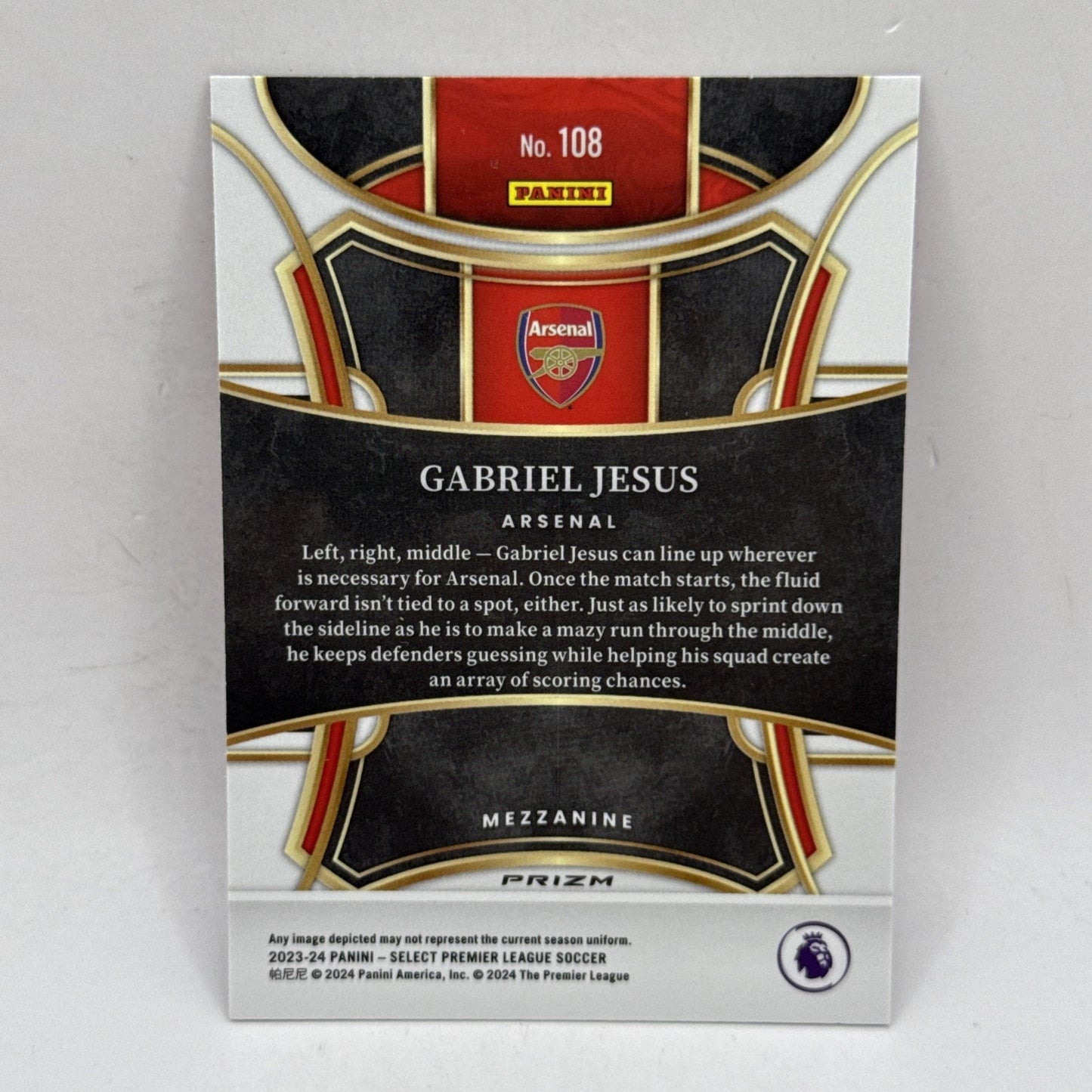2023-24 Select Premier League Mezzanine PINK CRACKED ICE Gabriel Jesus Arsenal