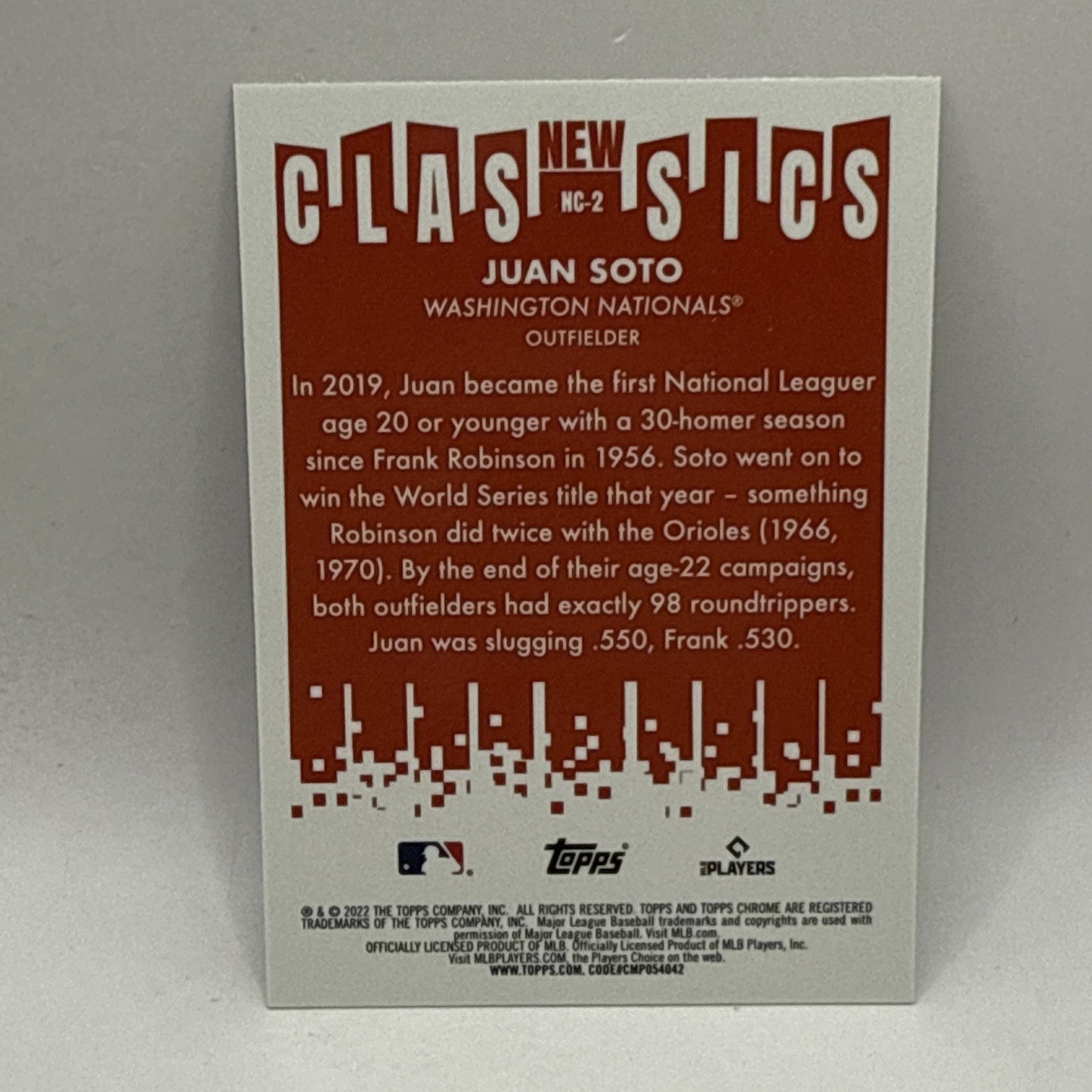 2022 Topps Chrome - New Classics #NC-2 Juan Soto Refractor Washington Nationals