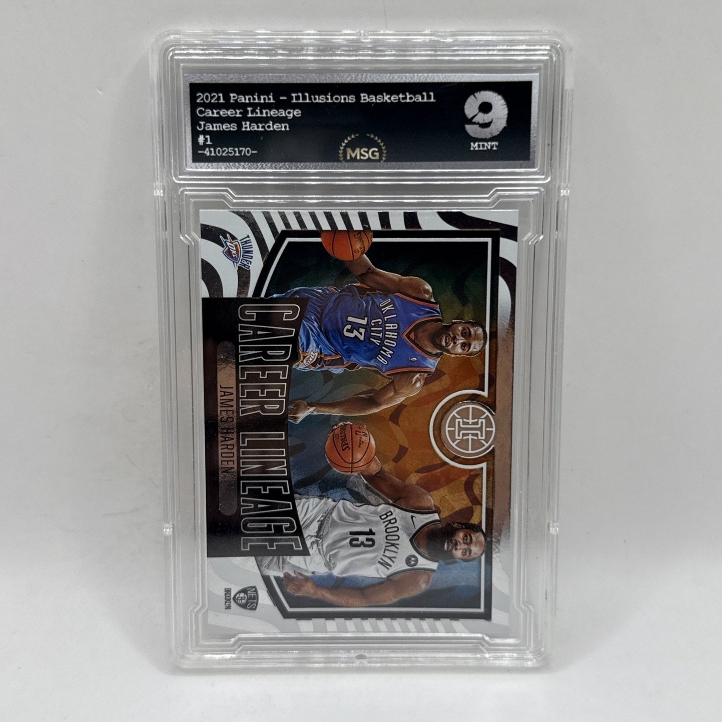 2020-21 Panini Illusions - Career Lineage #1 James Harden Graded 9 NBA Card