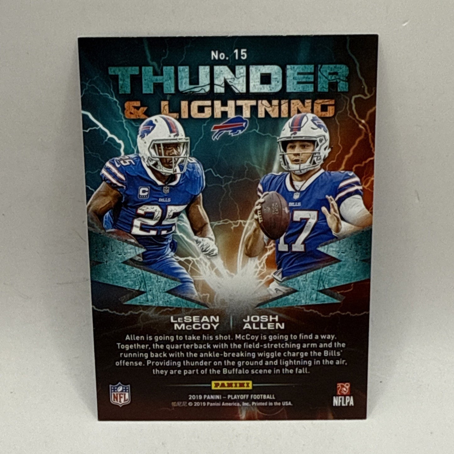 2019 Panini Playoff Josh Allen LeSean McCoy Thunder Lightning #15 NFL Bills