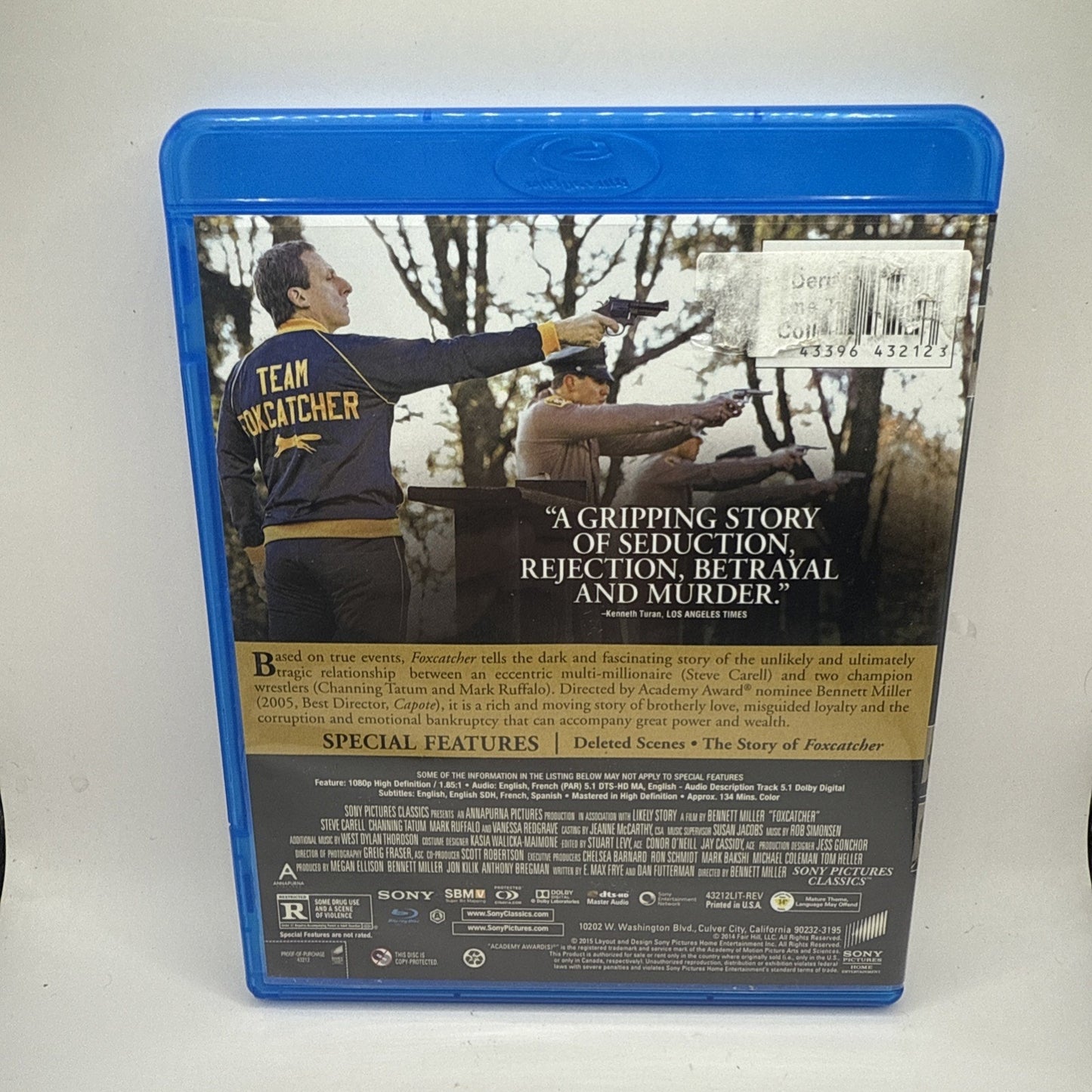 Foxcatcher Blu-ray 2015 Steve Carell - Channing Tatum - Movie - 5 Awards