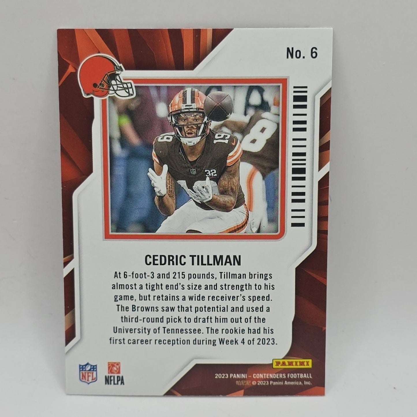 Cedric Tillman 2023 Panini Contenders Rookie of the Year #6, Browns