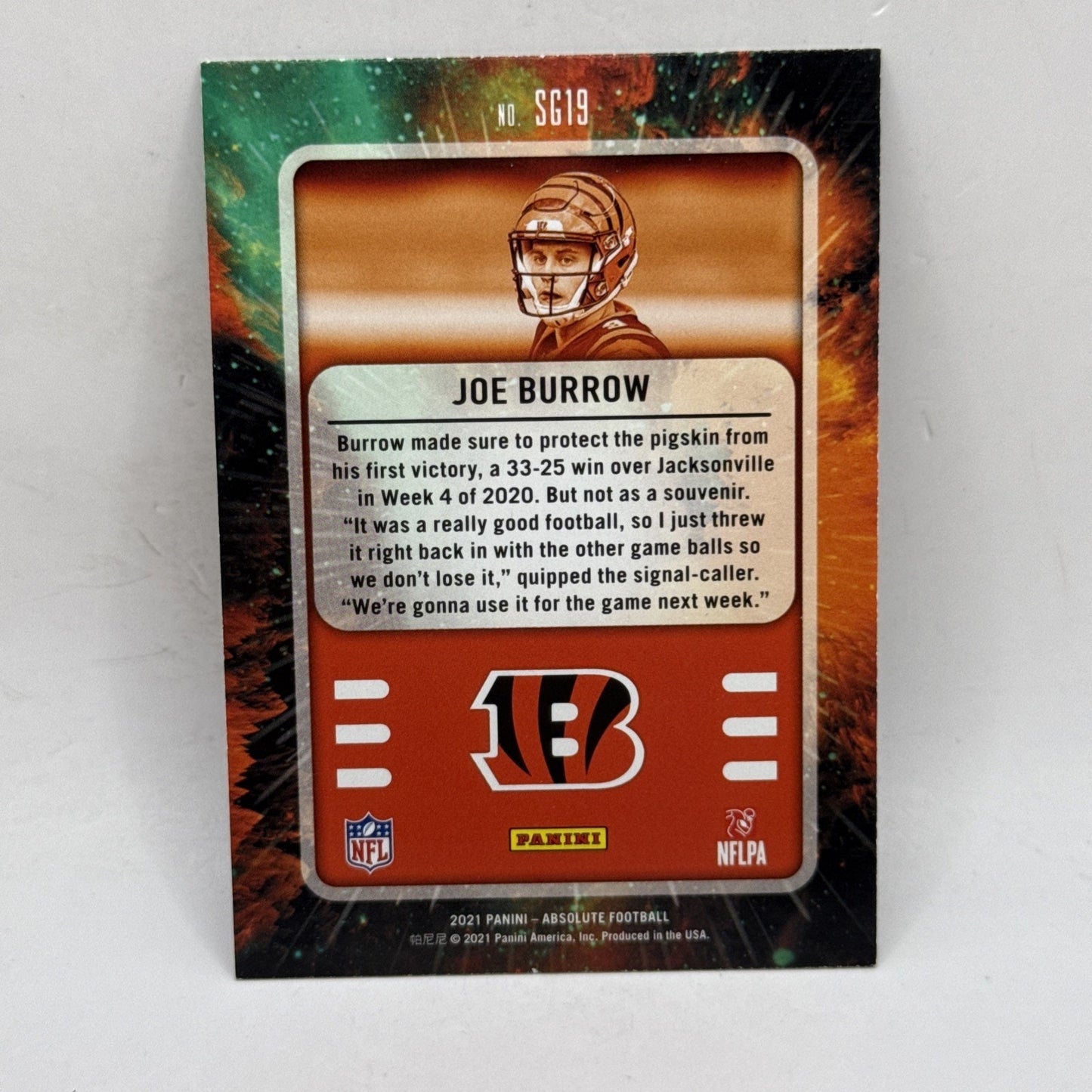2021 Absolute Football Joe Burrow Star Gazing Cincinnati Bengals LSU