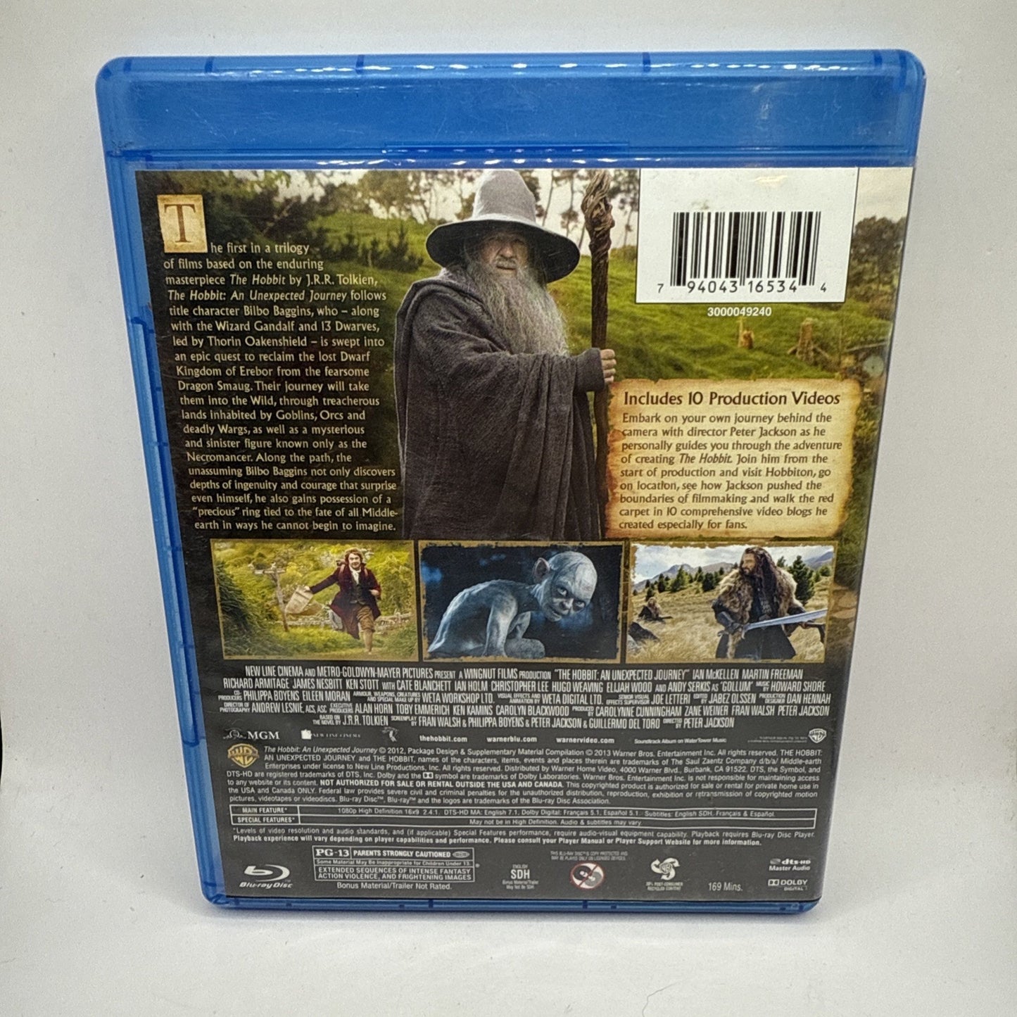 The Hobbit: An Unexpected Journey (Blu-ray/Dvd, 3-Disc Set, 2013) Movie Combo