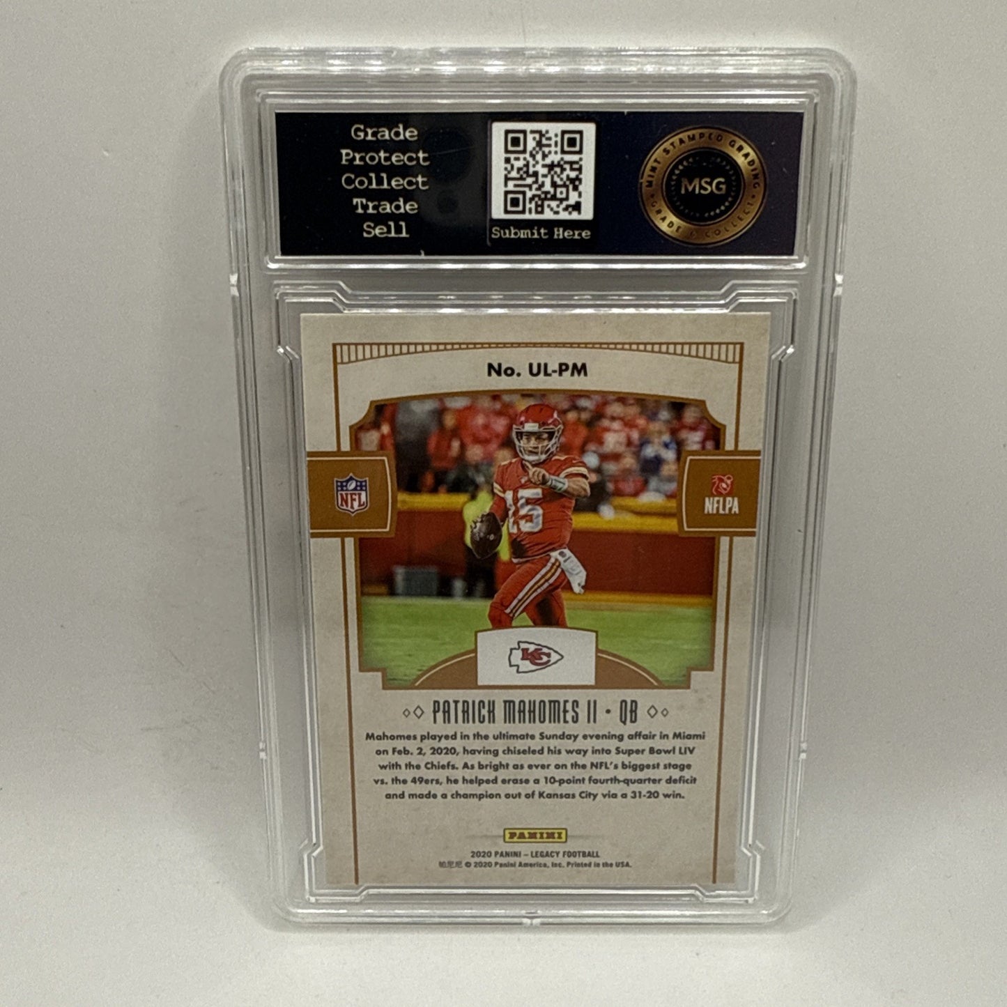 2020 Panini Legacy Patrick Mahomes II Under the Lights #UL-PM Holofoil Graded9