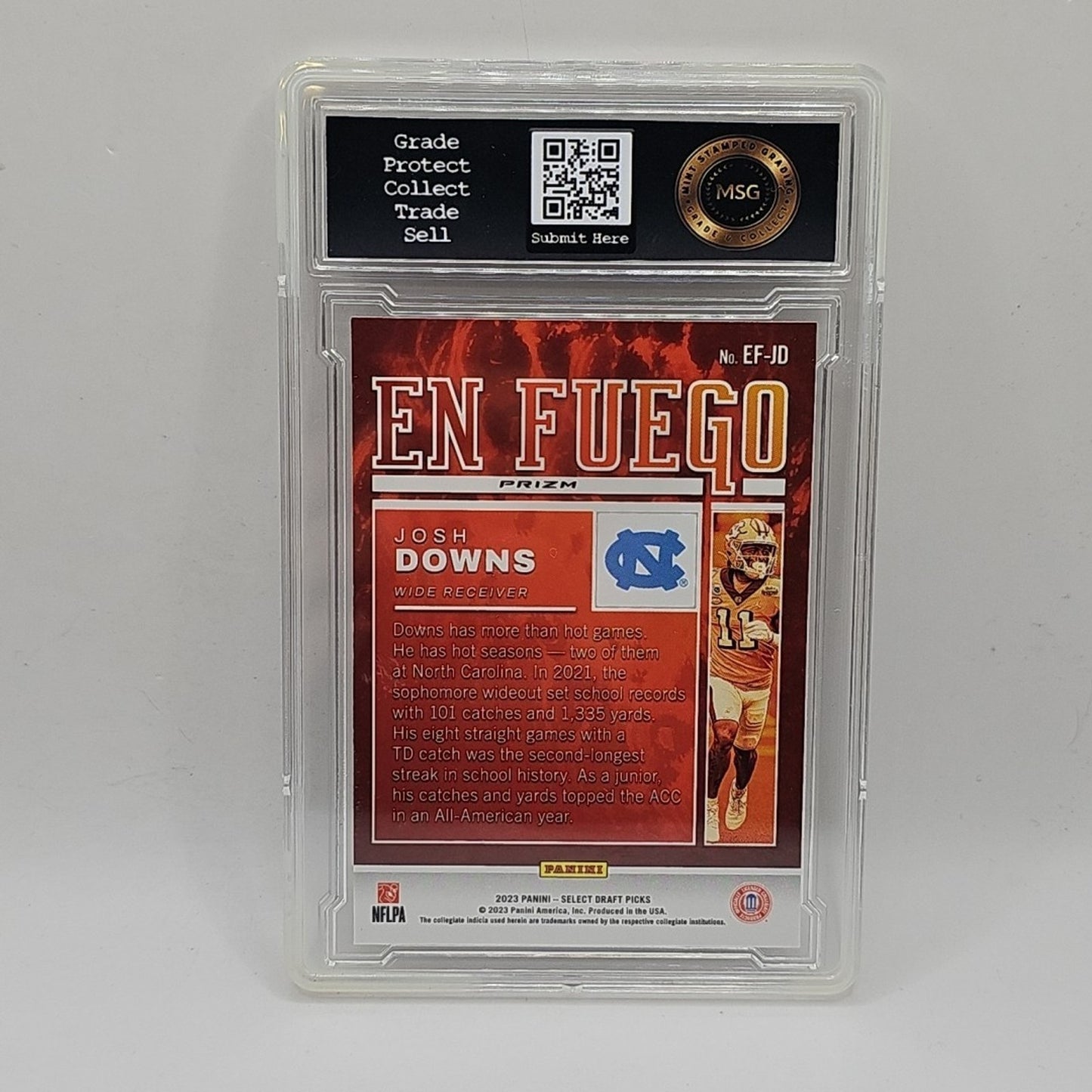 2023 Select Draft Picks En Fuego Prizms #15 Josh Downs Graded 9 NFL Rookie