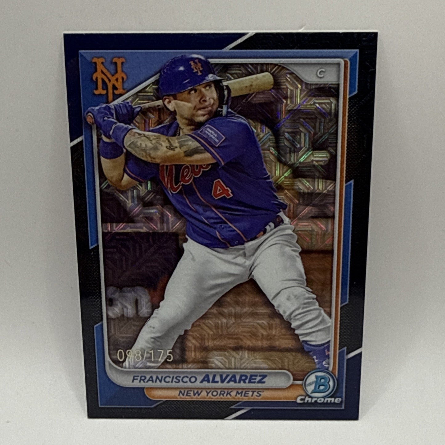 2024 Bowman Mega Box Chrome Navy Mojo Refractor /175 Francisco Alvarez #75
