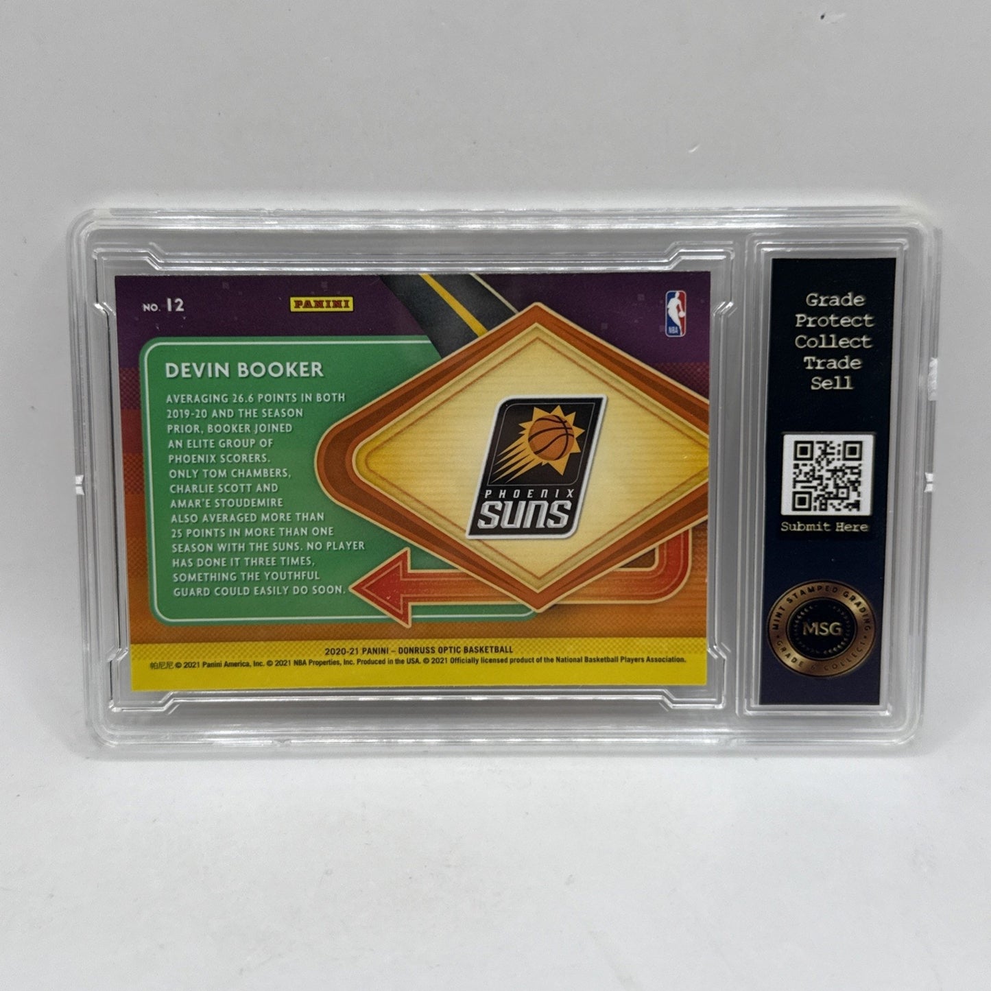 2020-21 Donruss Optic #12 Devin Booker Express Lane Holo Phoenix Suns Graded 10