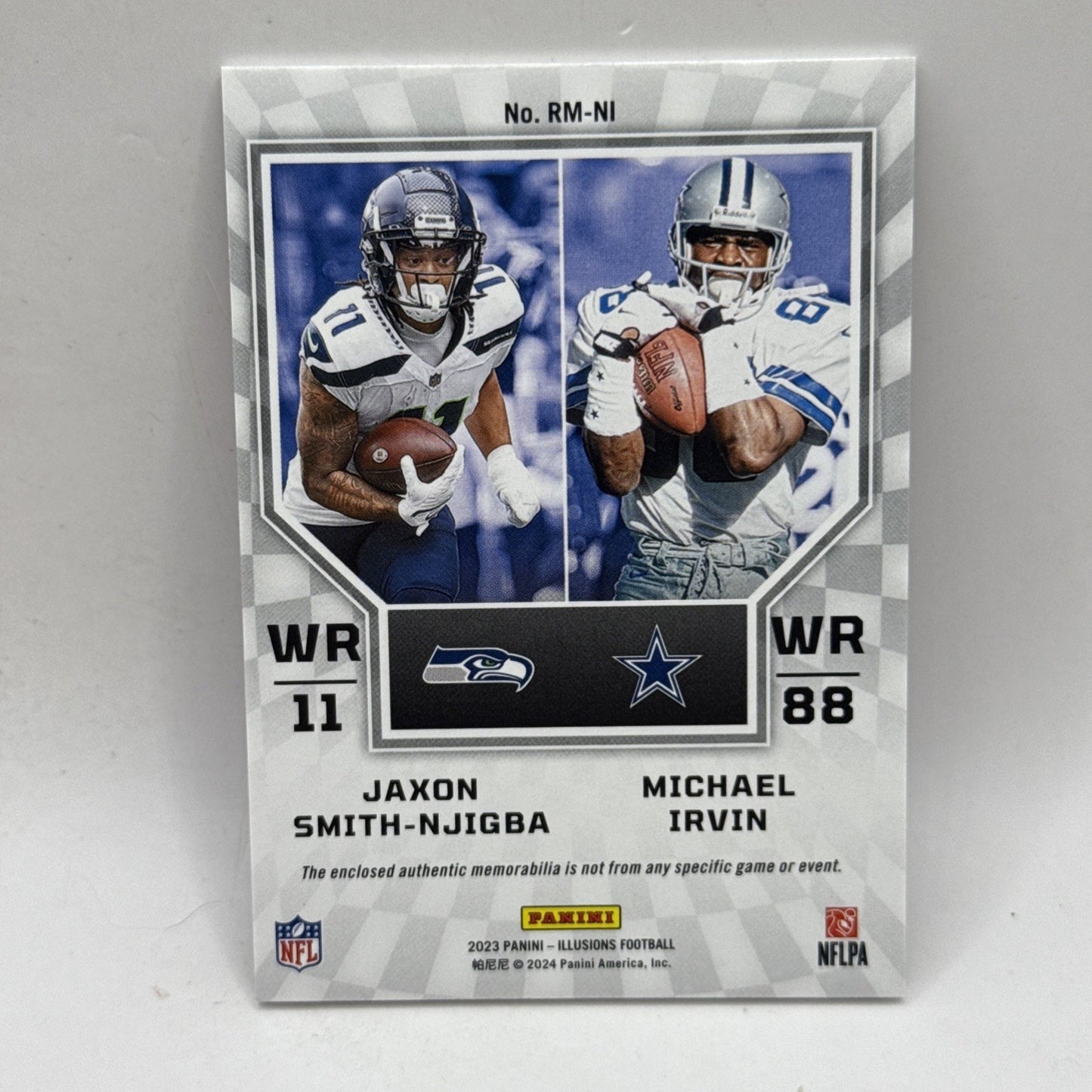 2023 Panini Illusions #RM-NI Jaxon Smith-Njigba Michael Irvin Rookie Idols Relic