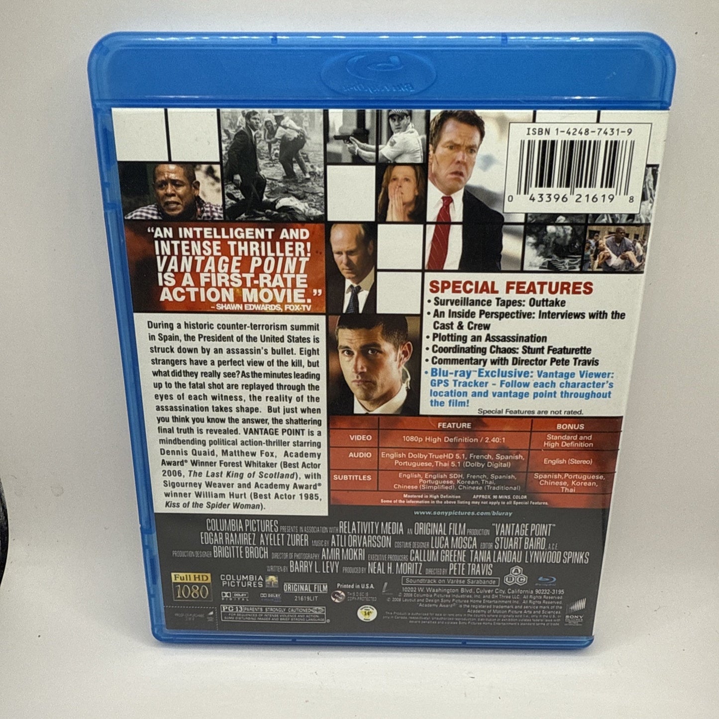 Vantage Point (Blu-ray, 2008) Movie - Matthew Fox - Dennis Quaid - High Def