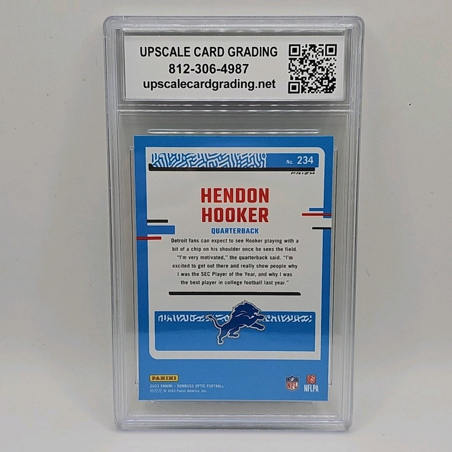 2023 Panini - Rated Rookie Green Velocity Prizm #234 Hendon Hooker Graded 9 NFL