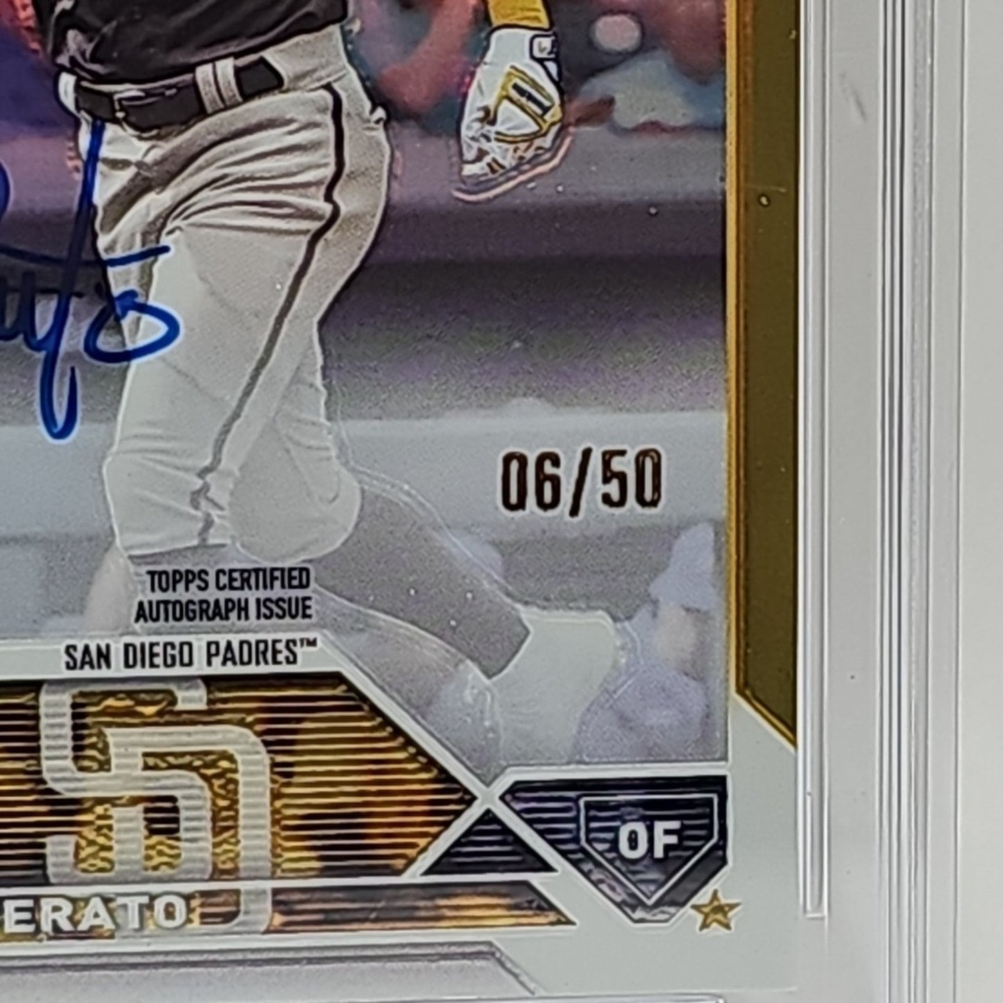 2023 Topps Chrome #RA-LL Luis Liberato RC Auto Gold Wave Refractor /50 Graded 10