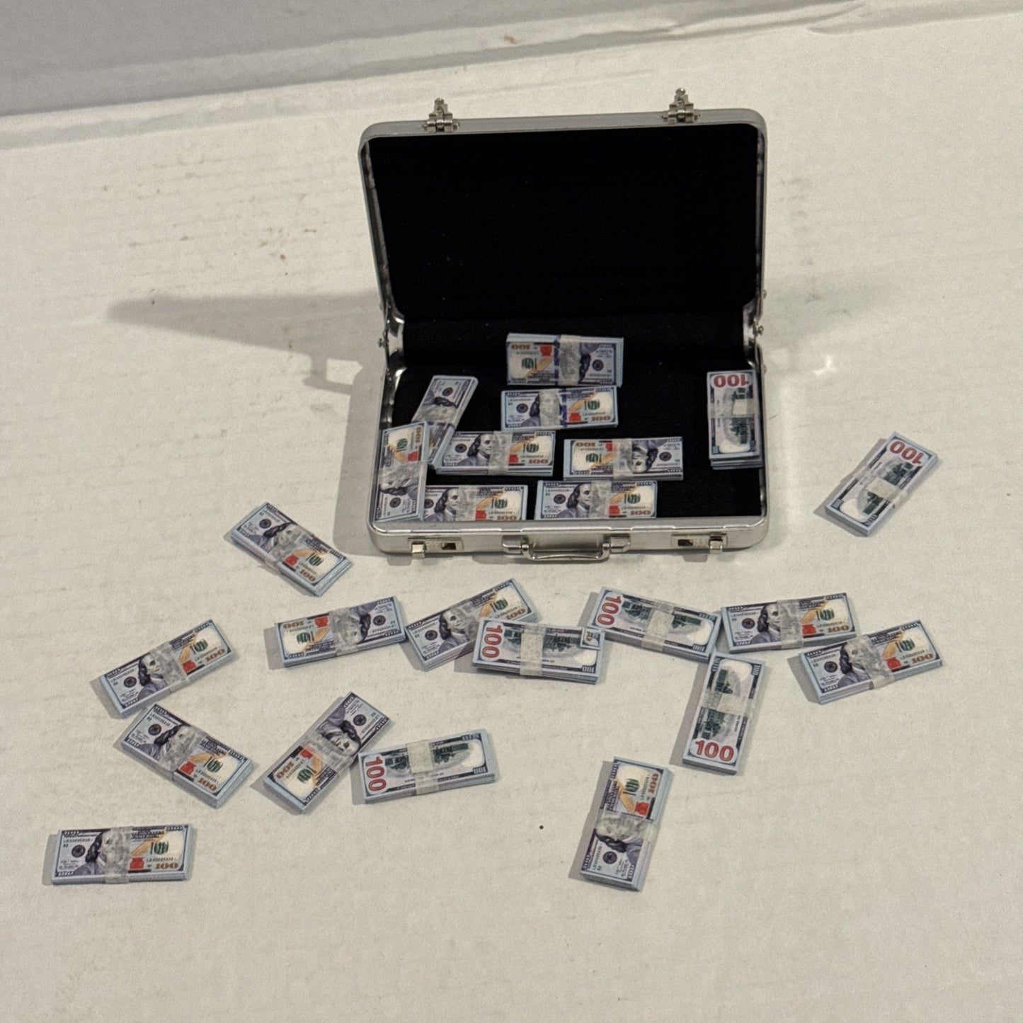 Lot Of Toy Action Figure Play Money & Briefcase - Mini Accessories