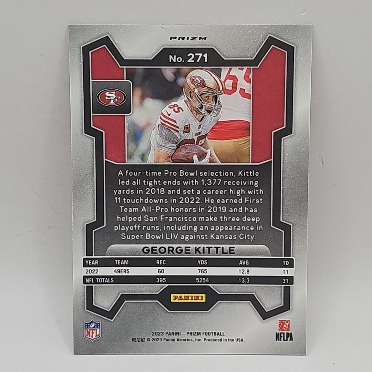 George Kittle 2023 Prizm Orange Ice #271 NFL San Francisco 49ers Card