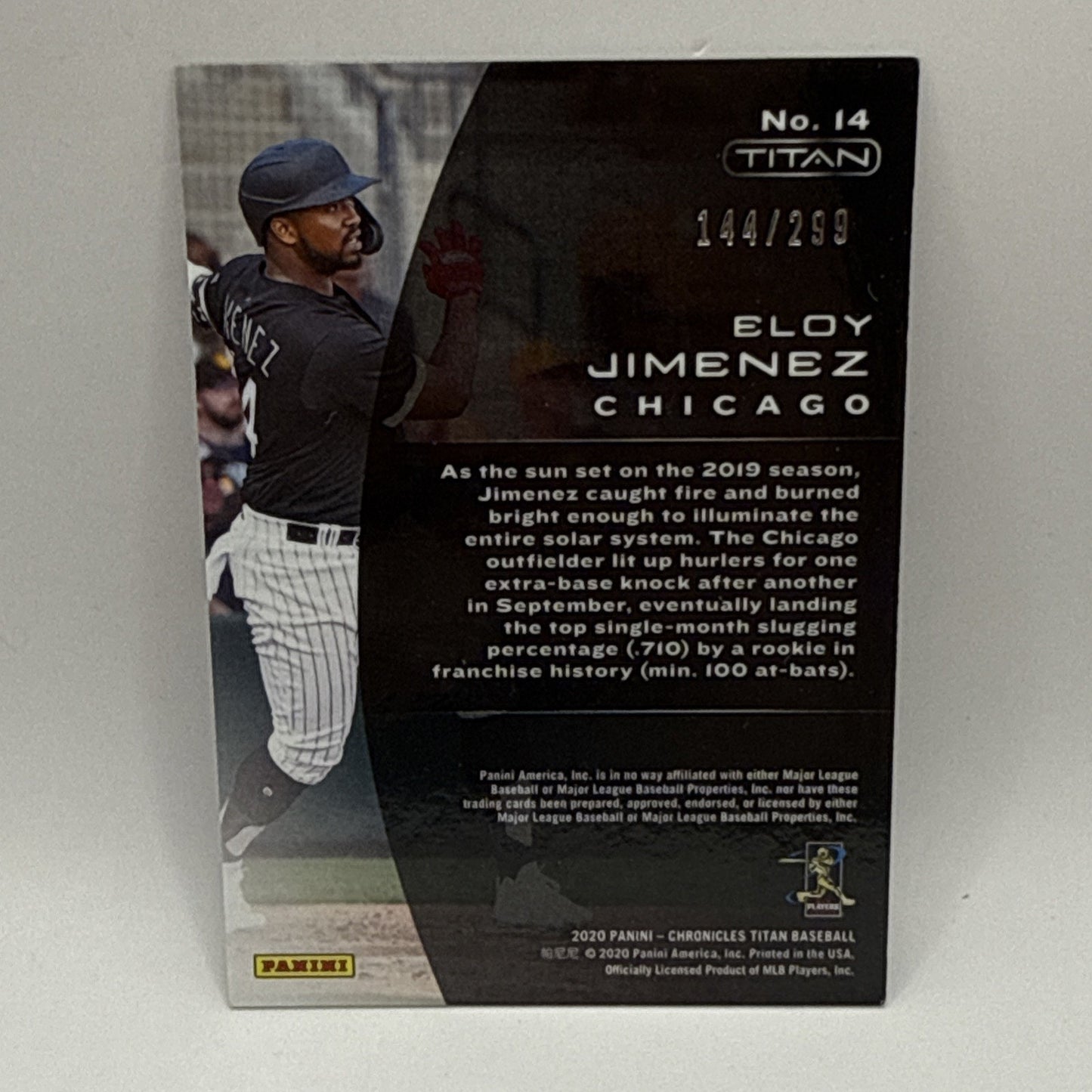 Eloy Jimenez 2020 Panini Chronicles Titan Hyper Prizm /299 #14 Chicago White Sox