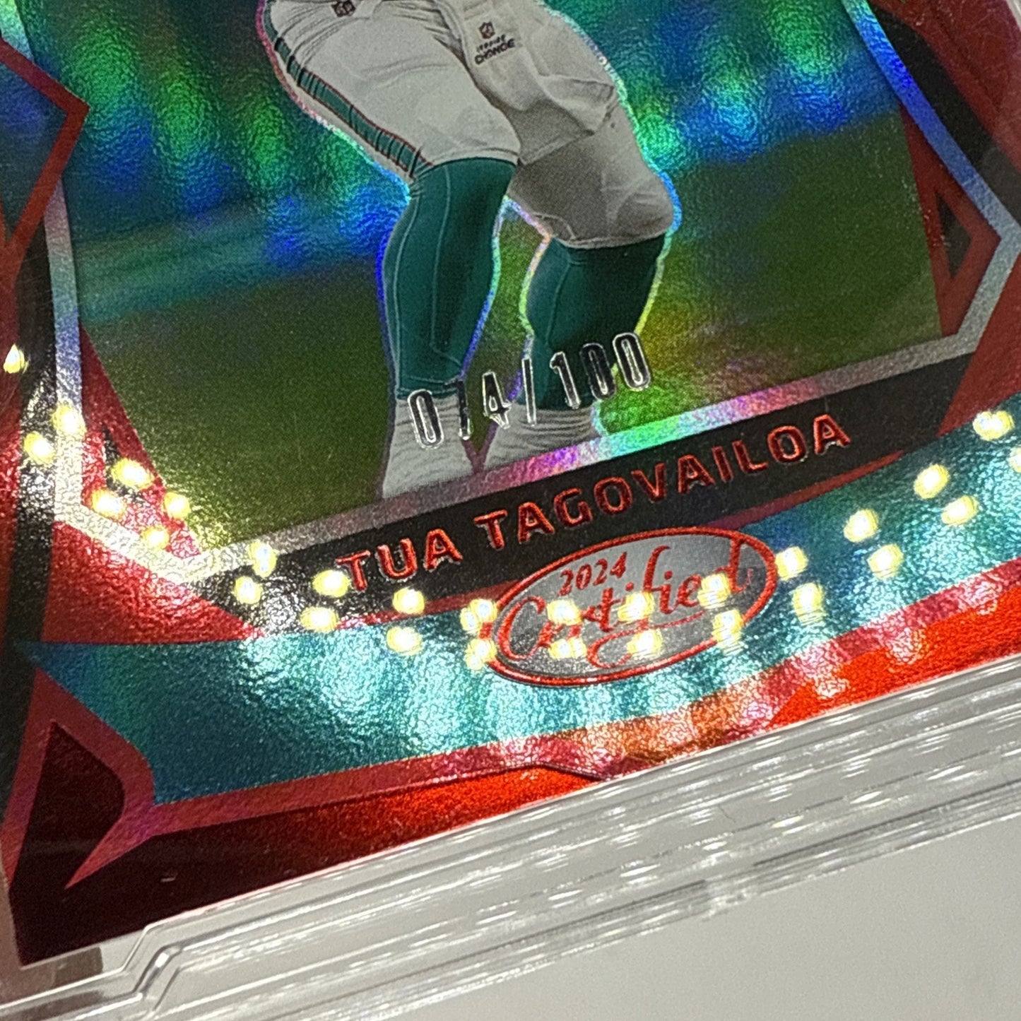 Tua Tagovailoa #95 2024 Topps Certified Red Mirror /100 Miami Dolphins QB NFL