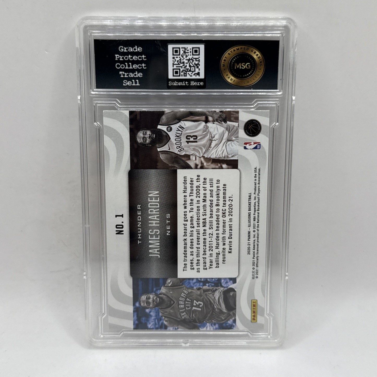 2020-21 Panini Illusions - Career Lineage #1 James Harden Graded 9 NBA Card