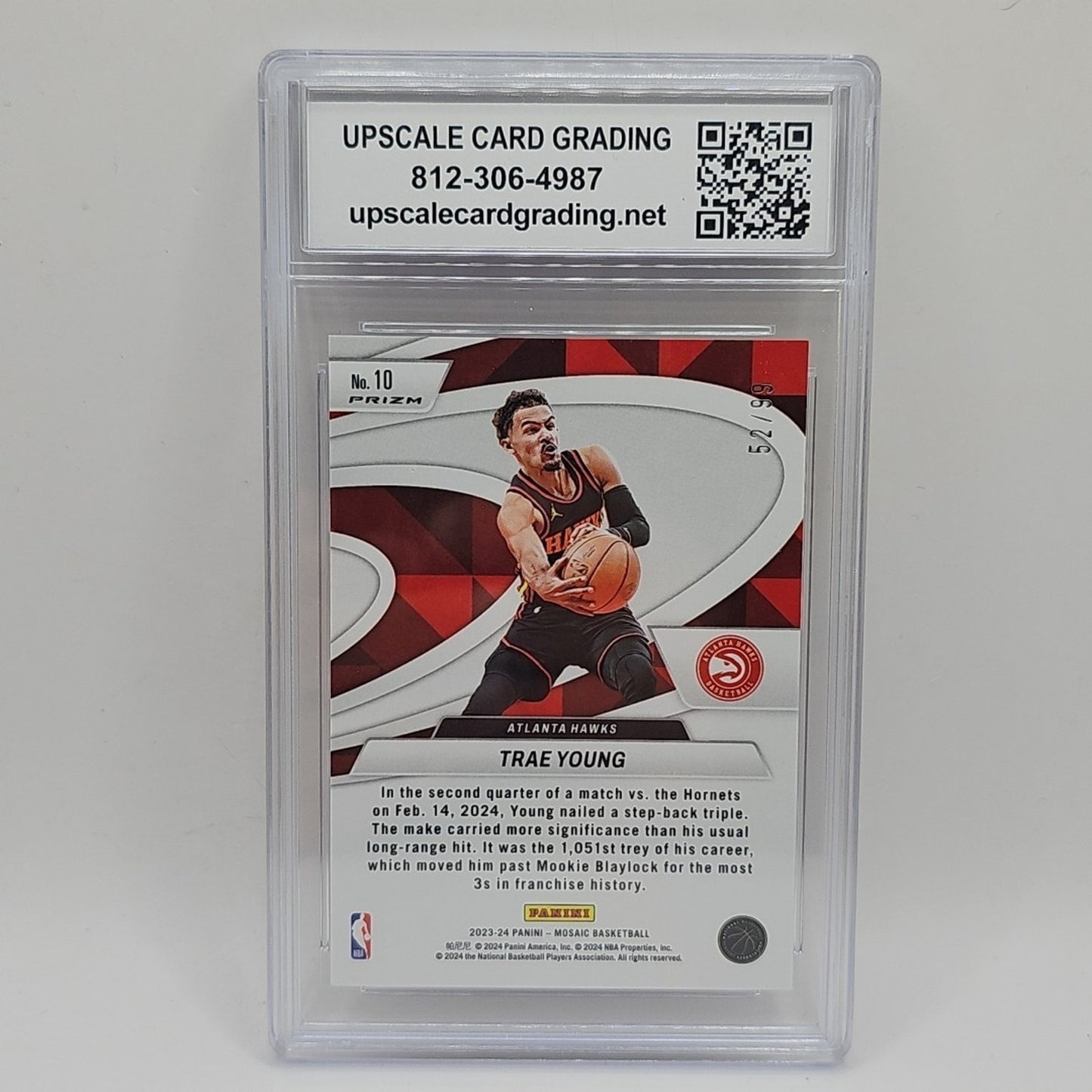 Trae Young 2024 Panini Mosaic Basketball Give And Go Yellow Reactive /99 Graded