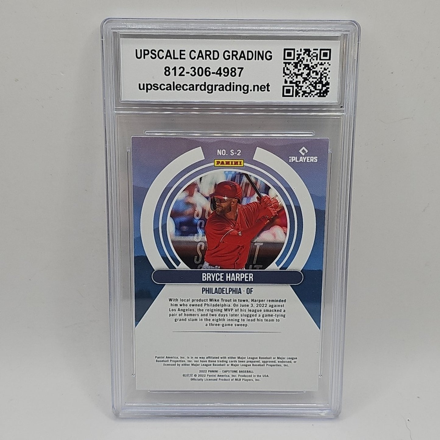 2022 Panini Capstone Summit #S-2 Bryce Harper Philadelphia Phillies Graded 9 MLB
