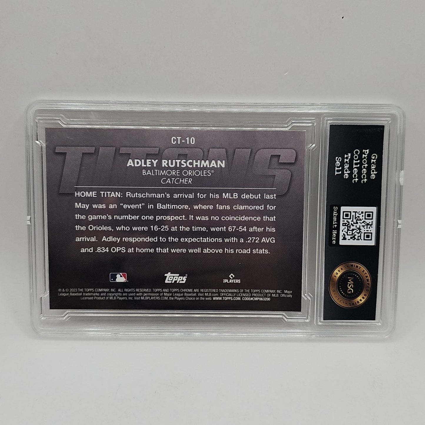 ADLEY RUTSCHMAN 2023 Topps Chrome Chrome Titans #CT-10 Rookie RC MSG Graded 9