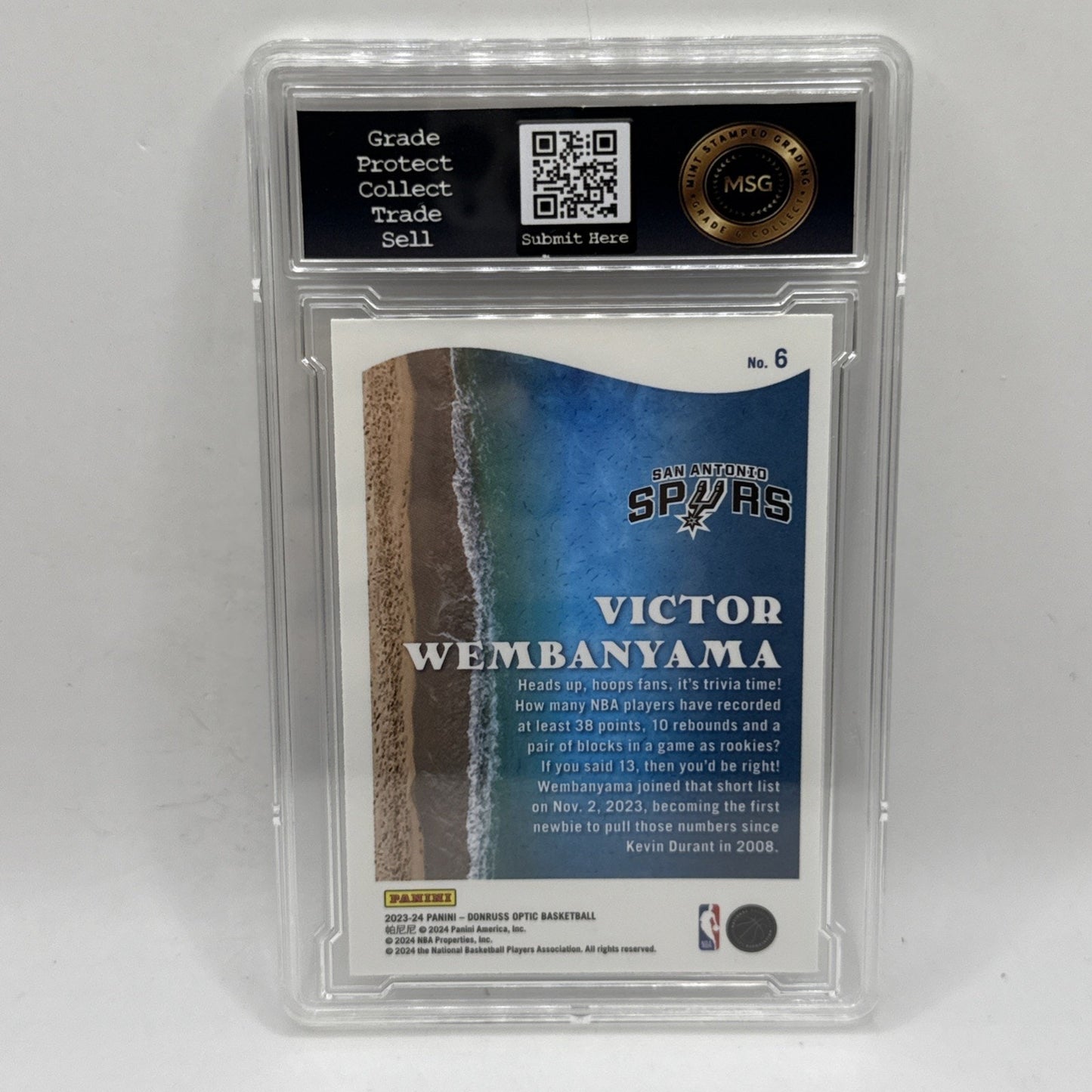 2023 Panini Donruss Optic Victor Wembanyama Splash Rookie #6 Spurs Wemby Graded