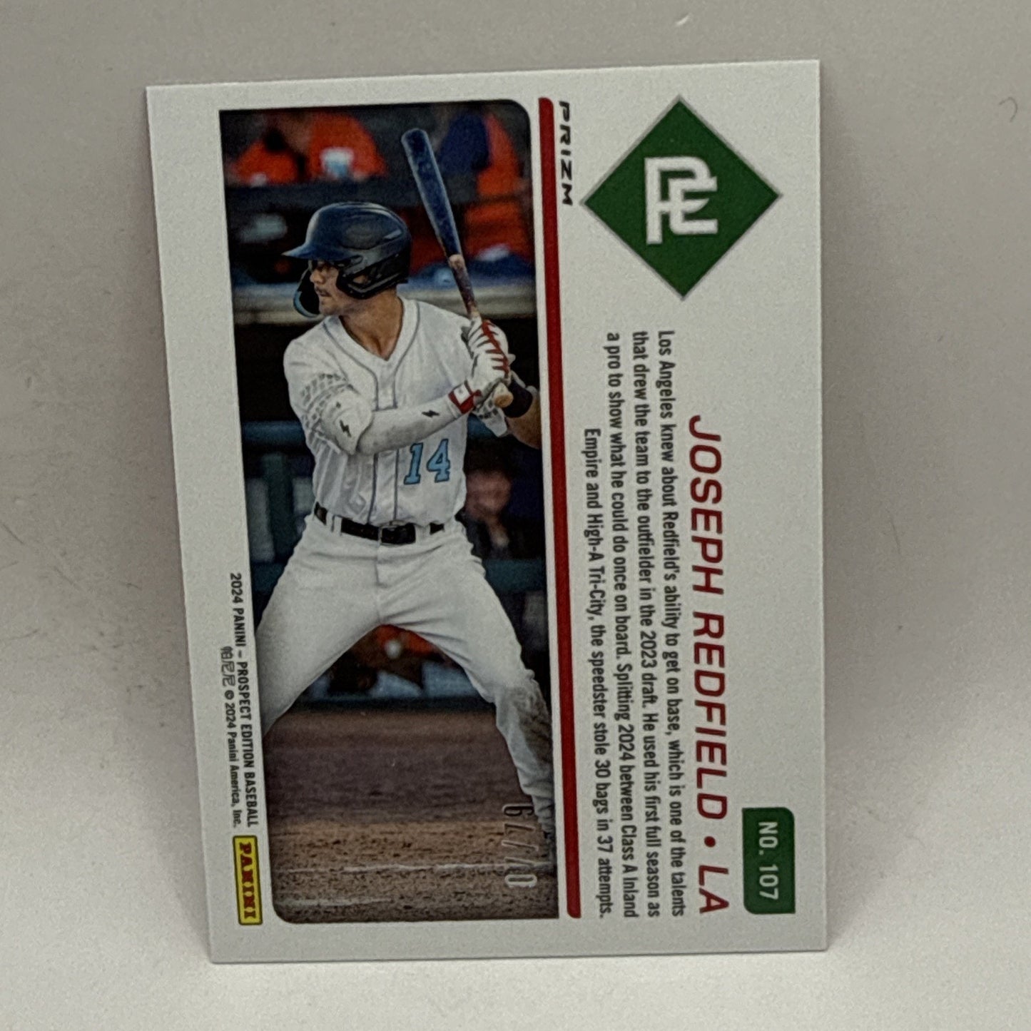 Joseph Redfield 2024 Panini Prospect Edition Pink Velocity /79 Angels MLB