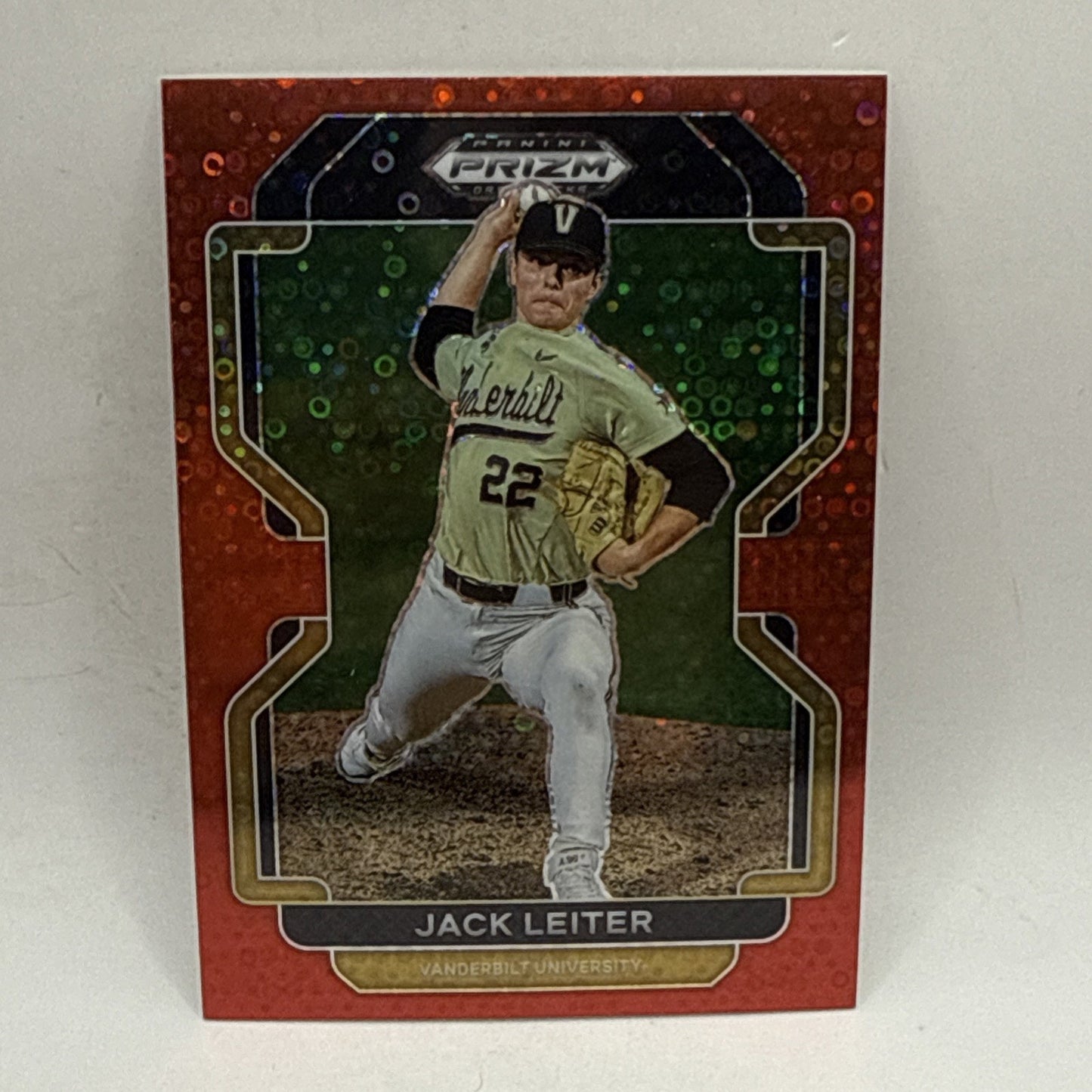 Jack Leiter 2022 Panini Prizm Draft Picks #PDP217Red Donut Circle Prizm Rangers