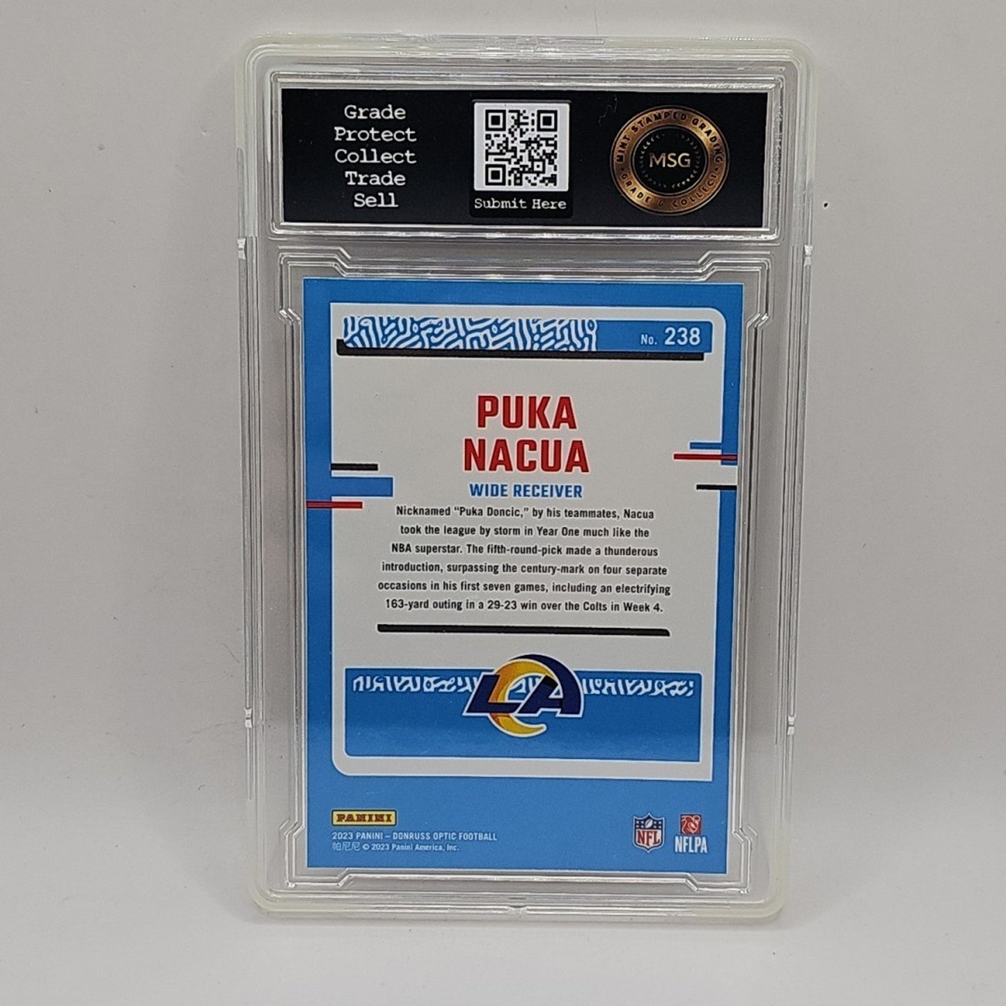 2023 Panini Donruss Optic - Rated Rookie Puka Nacua #238 (RC) Graded 9 Mint