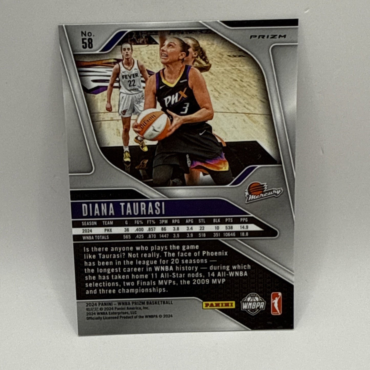 Diana Taurasi 2024 Panini Prizm WNBA (Silver Prizm) **GOAT** - Phoenix Mercury