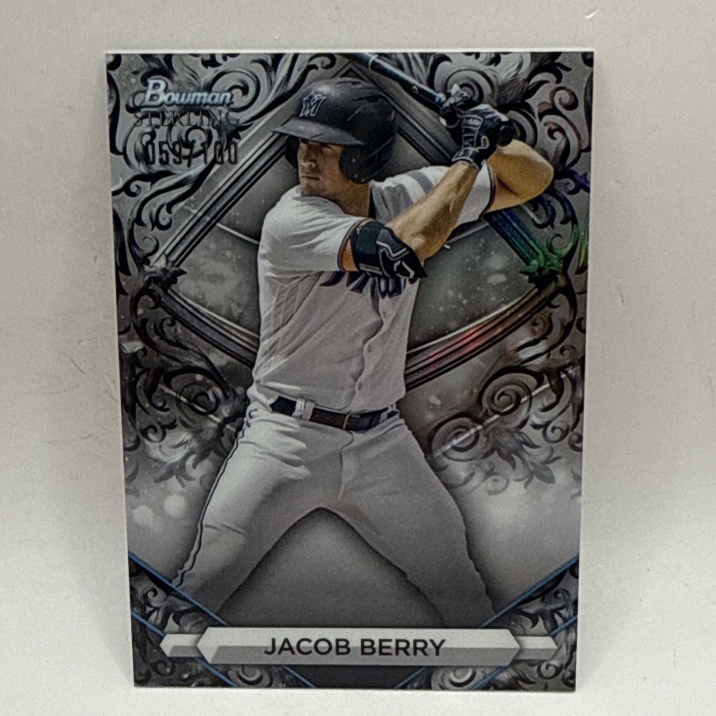 2023 BOWMAN STERLING SILVER REFRACTOR JACOB BERRY /100 MARLINS