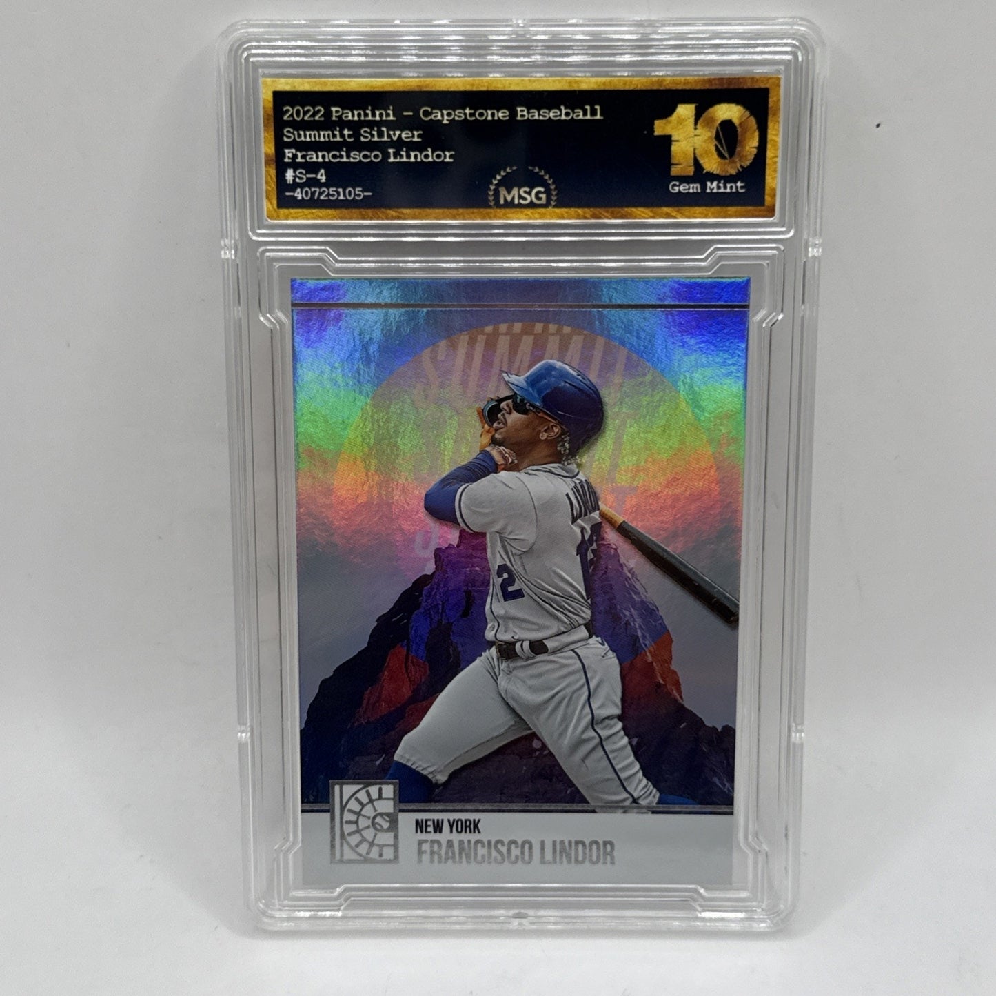 2022 Panini Capstone-Summit-Francisco Lindor #S-4 Graded 10 MLB New York