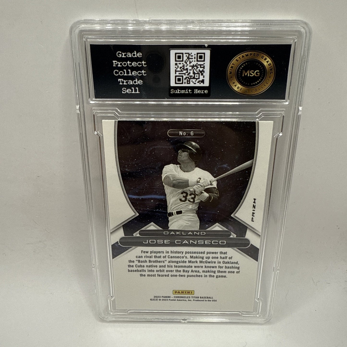 2023 Panini Chronicles #6 Jose Canseco Titan Building Blocks Prizm Graded 9 MLB