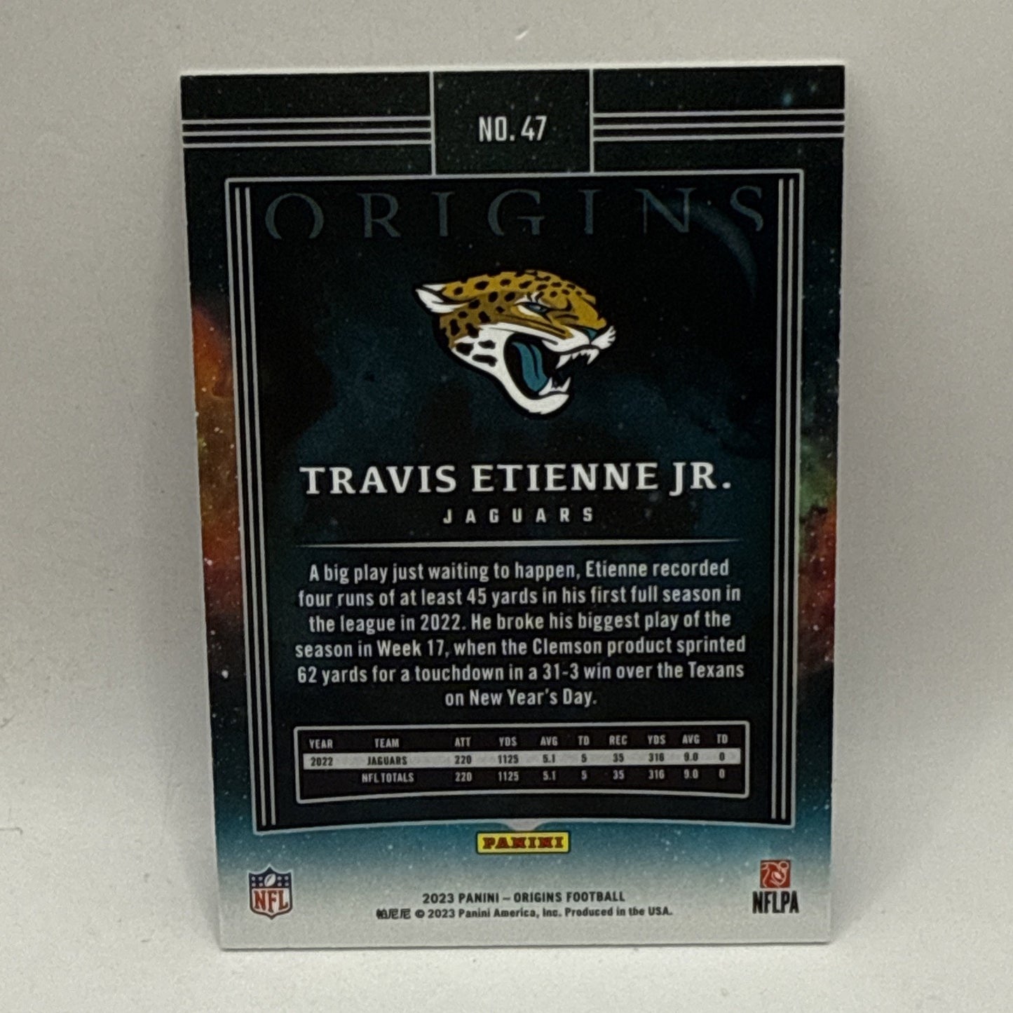 2023 Origins Football #47 Travis Etienne Jr /50 NFL Jacksonville Jaguars Card