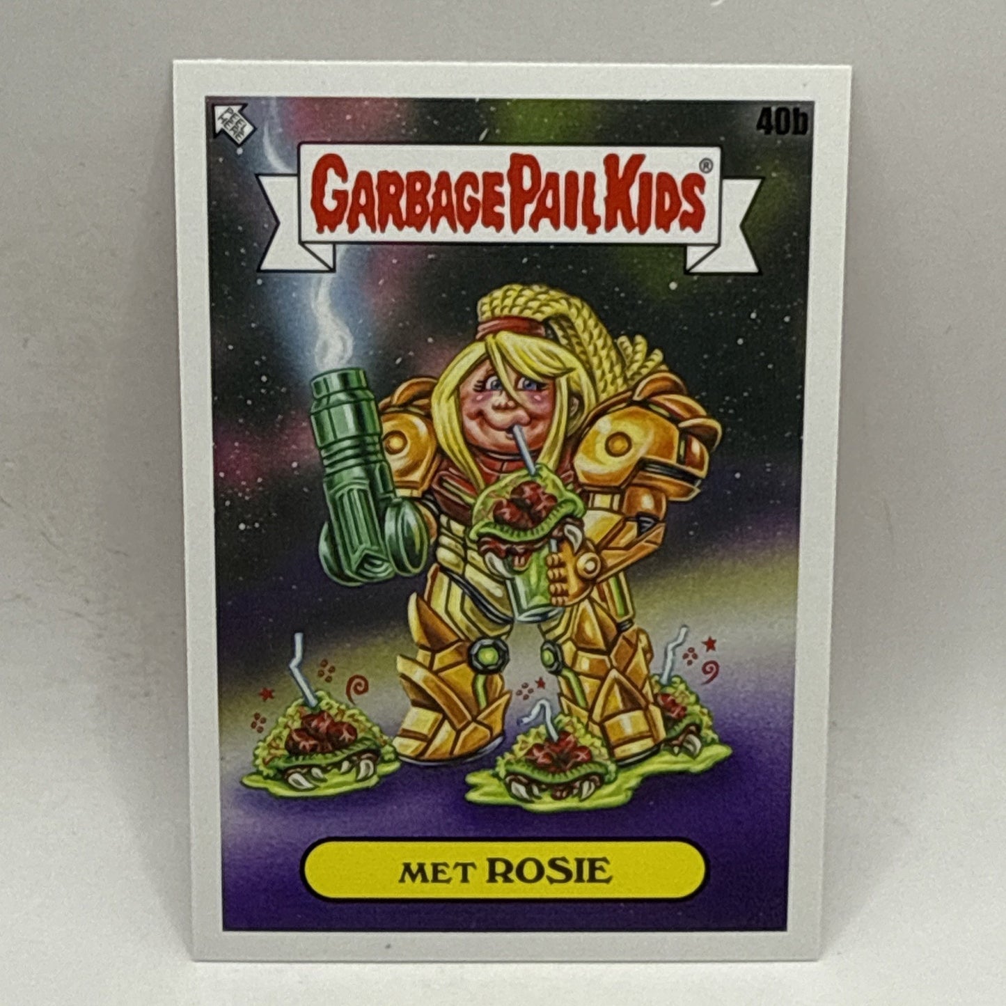 2023 Topps Garbage Pail Kids Met Rosie GPK Trading Card Metroid Samus