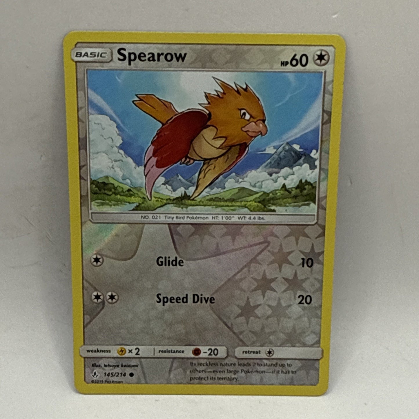 Pokemon Card Spearow Unbroken Bonds Reverse Holo 145/214 LP Card