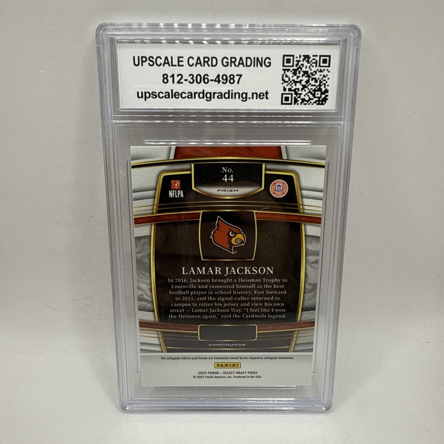 2022 Panini Select Draft Picks - Concourse Lamar Jackson #44 Red Lazer Graded 10