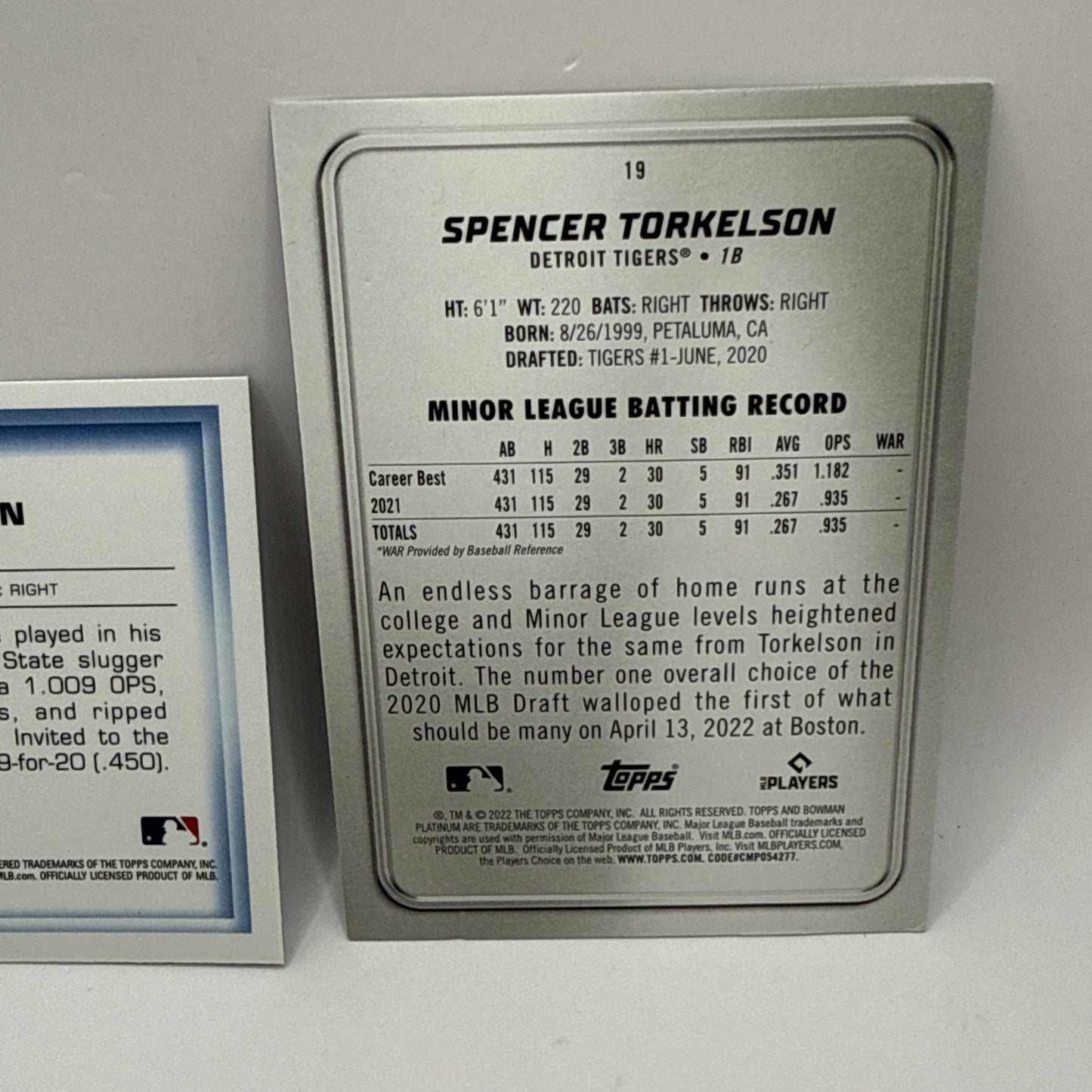 2022 Bowman Chrome Bowman in 3D #B3D11 Spencer Torkelson Detroit MLB