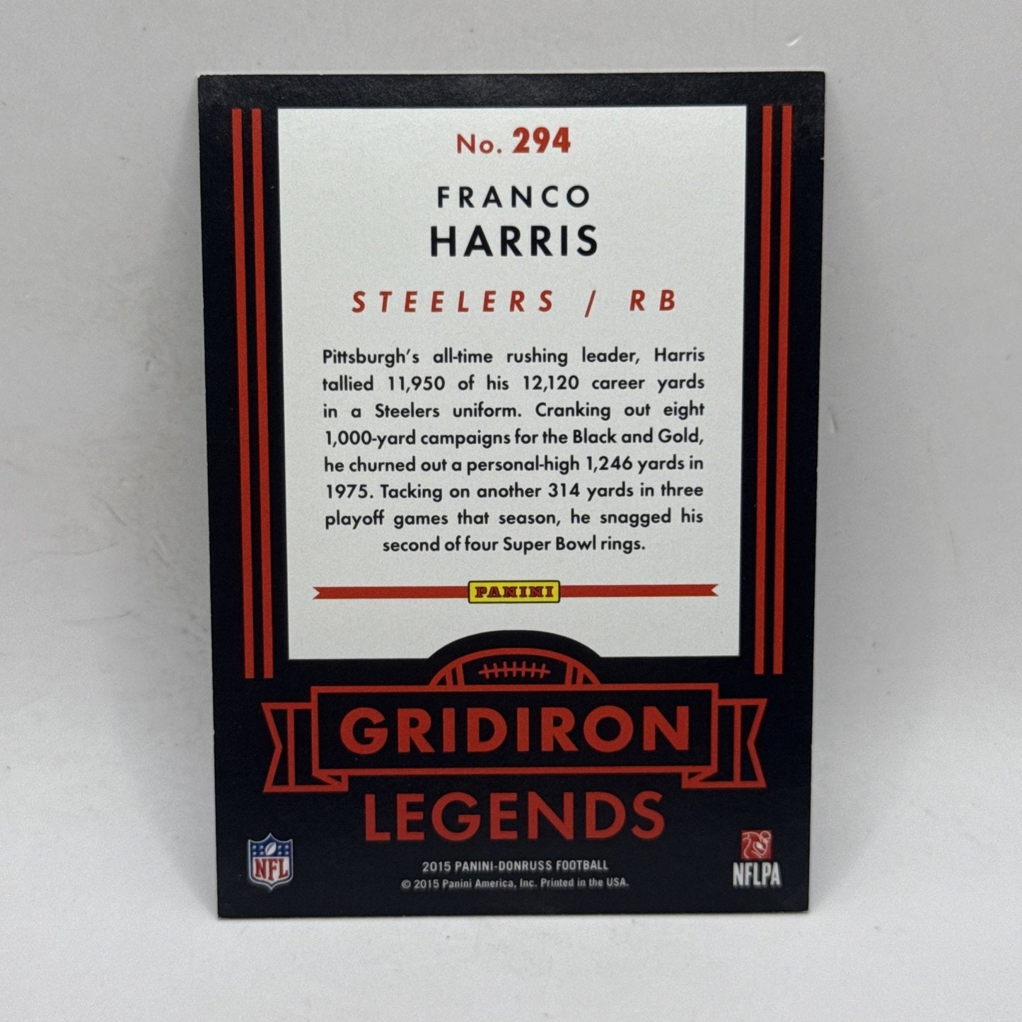 2015 Donruss Franco Harris Gridiron Kings Purple Press Proof /199 NFL Steelers