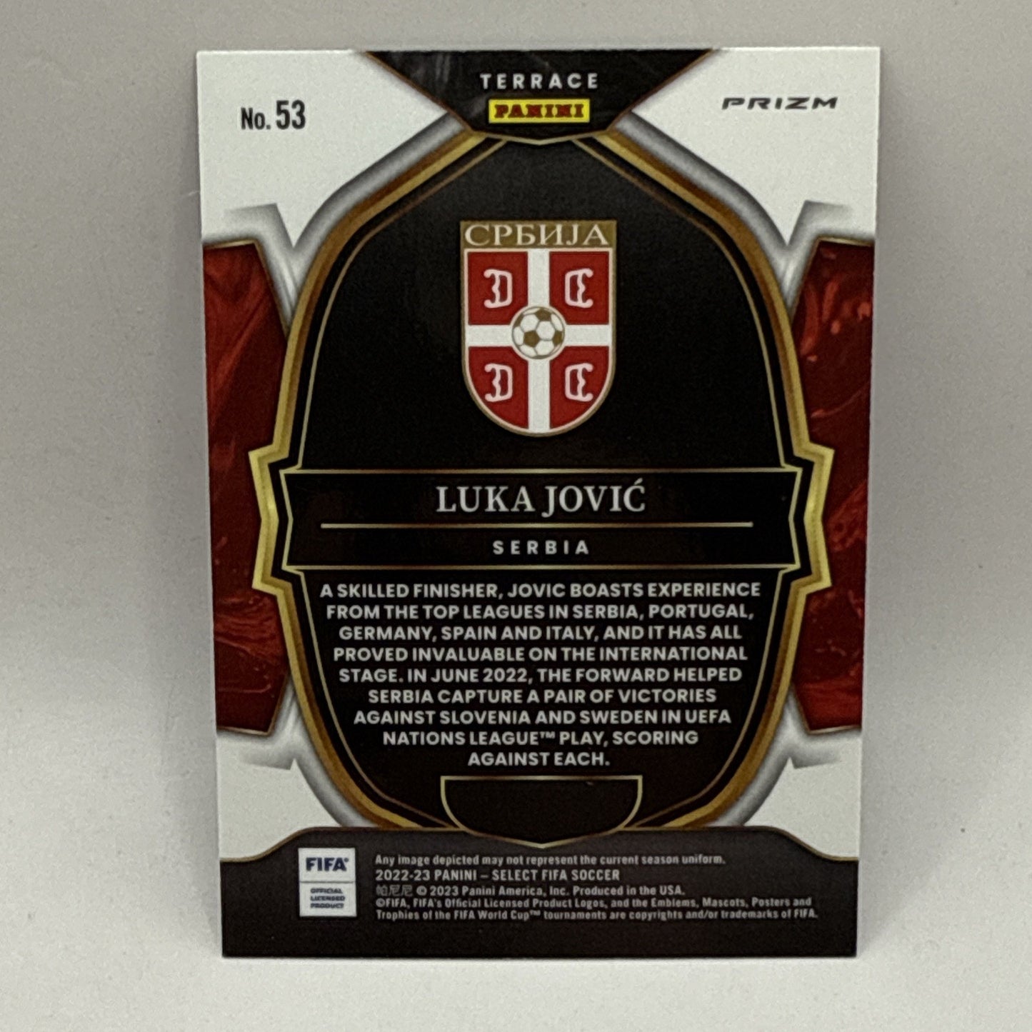 2022-23 Panini Select FIFA - Luka Jovic - Serbia - Purple Mojo Prizm #53