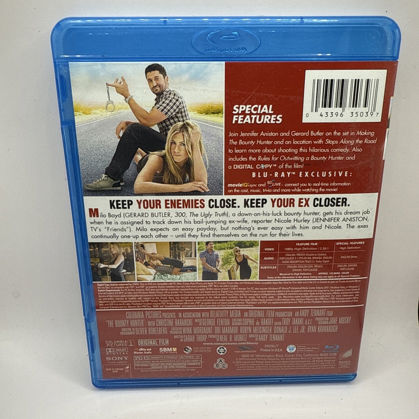 Blu-ray THE BOUNTY HUNTER Jennifer Aniston, Gerard Butler - Movie