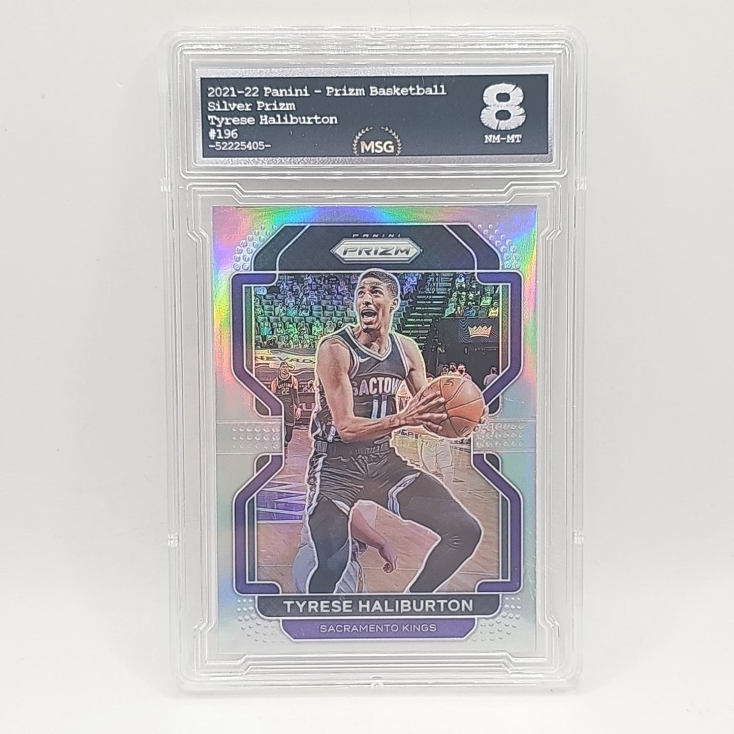 2021 Panini Prizm Basketball Tyrese Halliburton Prizm Silver #196 Graded 8