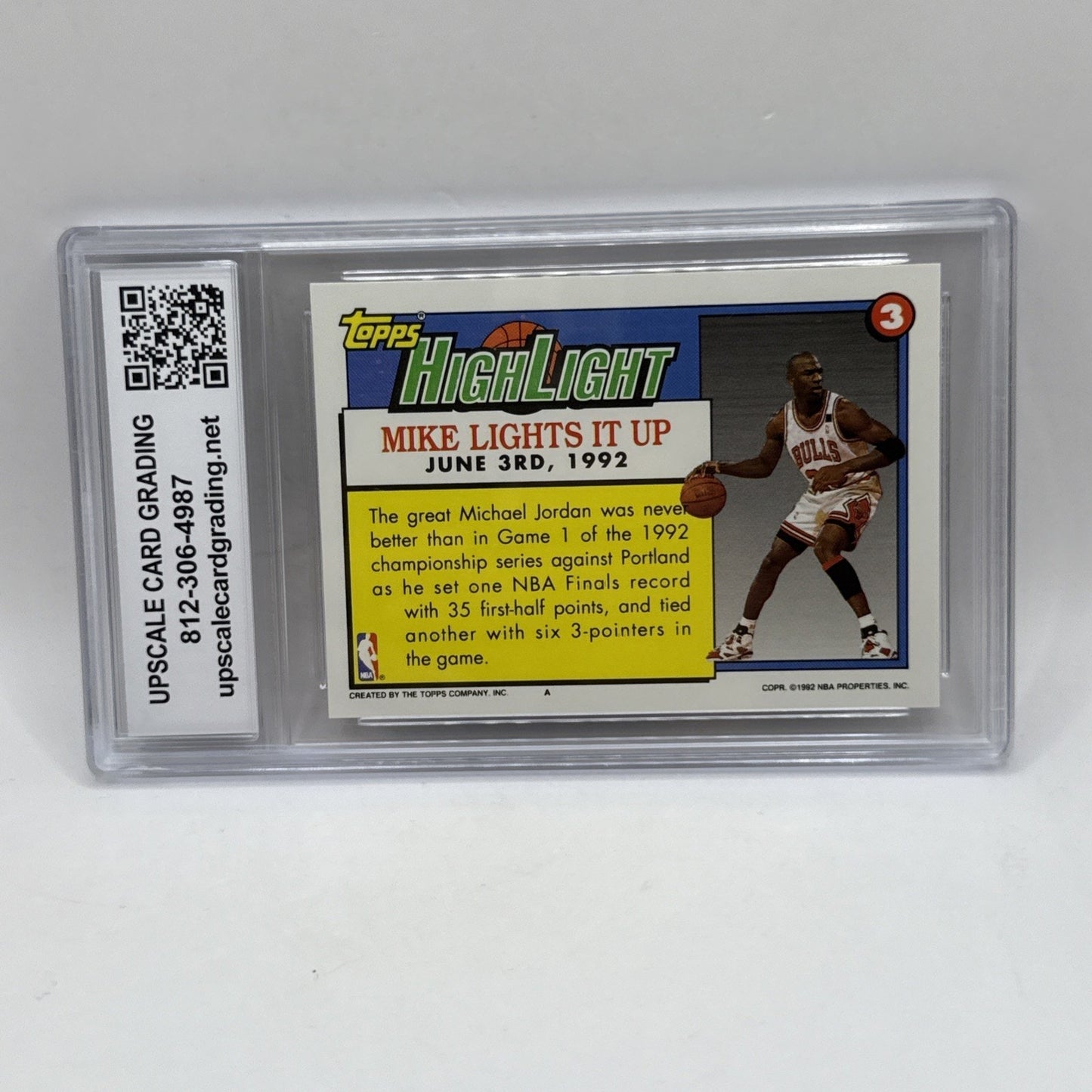 1992 Topps Michael Jordan #3 Graded 10 NBA Chicago Bulls Basketball Card HOF