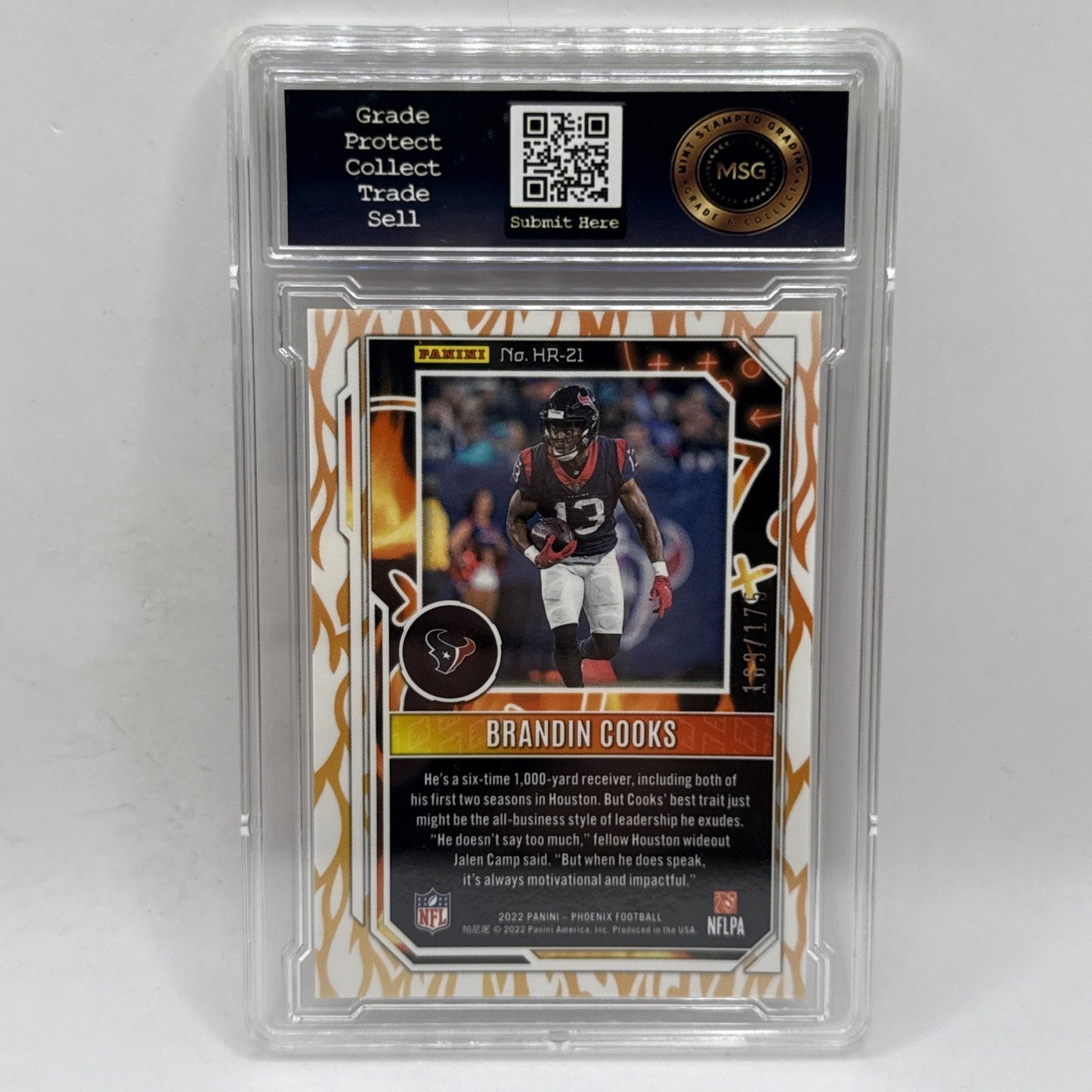 2022 Panini Phoenix - Hot Routes Pink #HR-21 Brandin Cooks /175 Graded 9 NFL