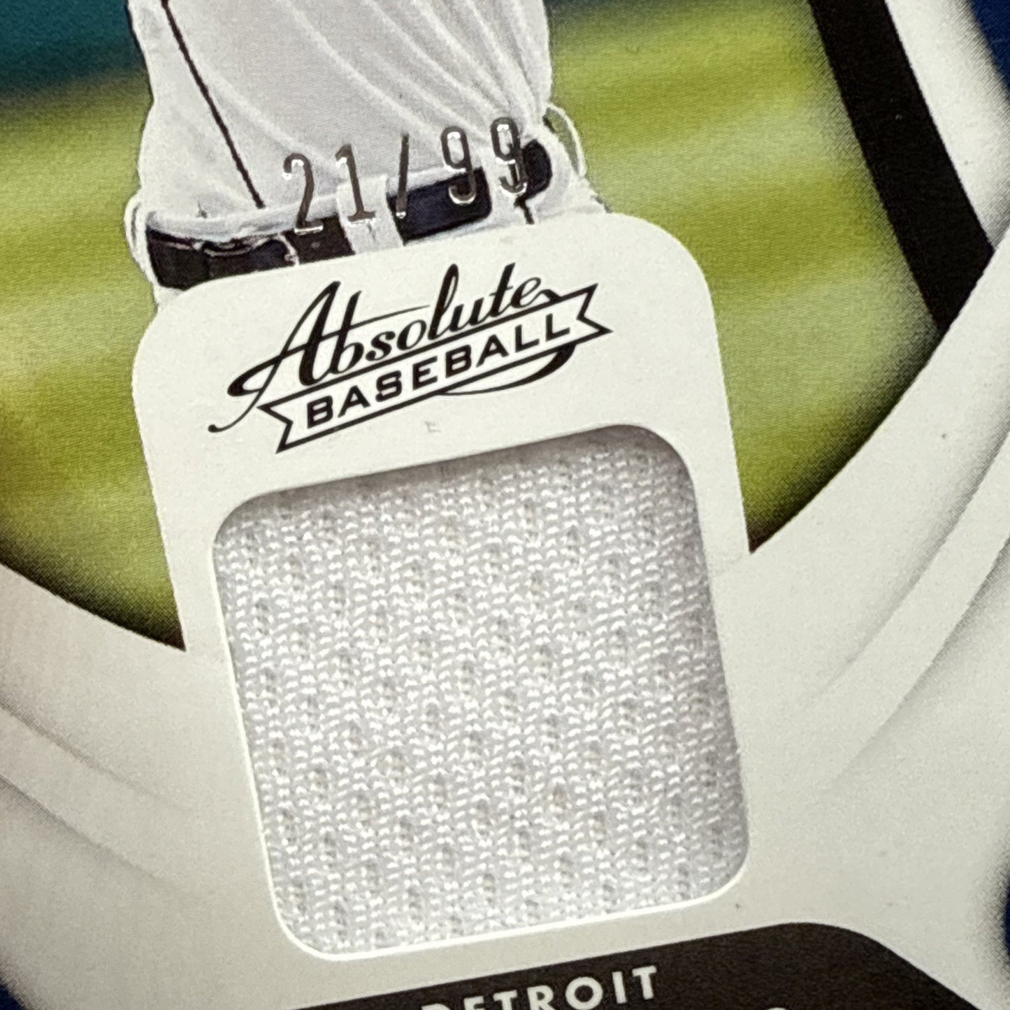 2022 Absolute Rookie Threads Matt Manning Relic #14 MLB Detroit Baseball Card