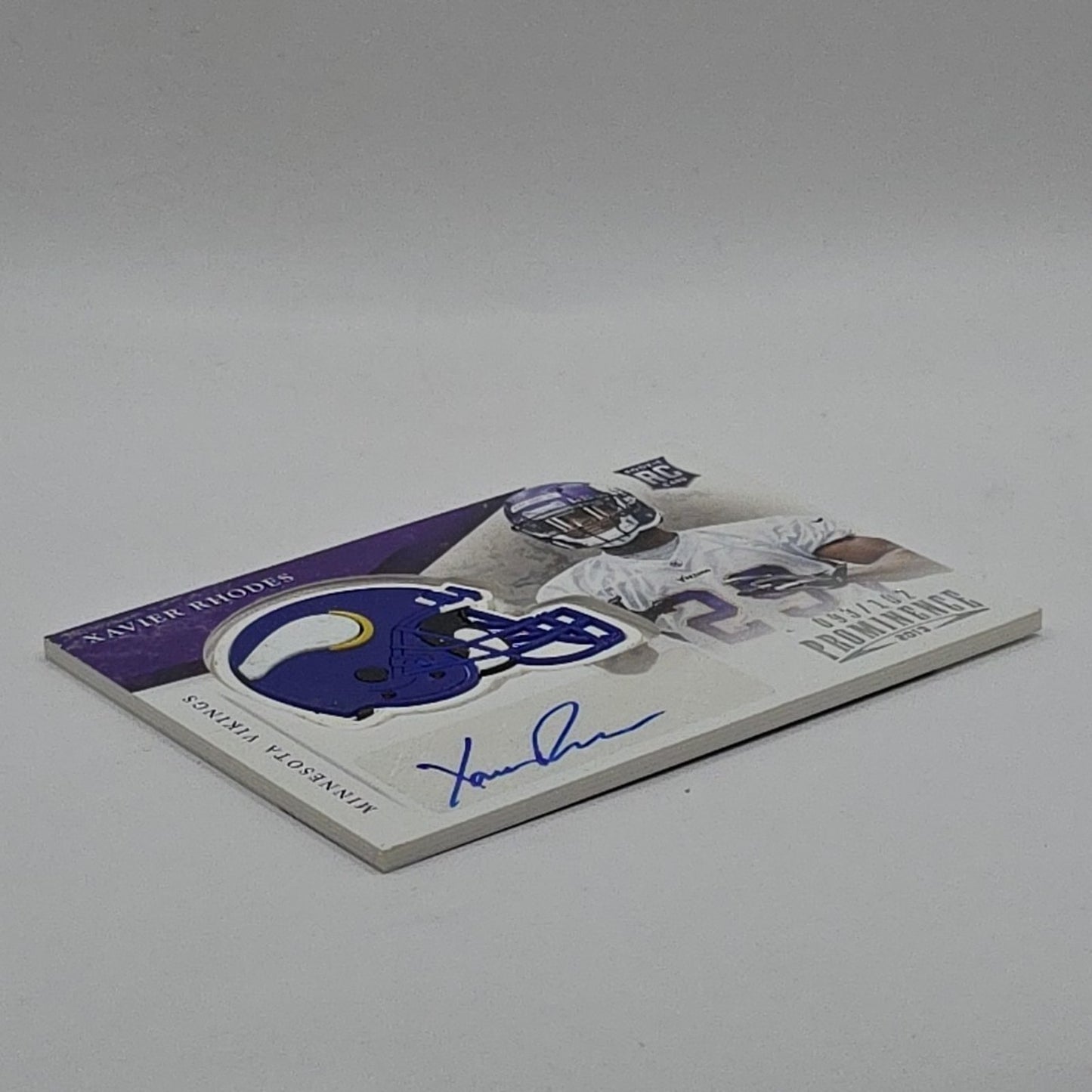 2013 Panini Prominence Helmet Signatures /102 Xavier Rhodes #198 Rookie Auto RC