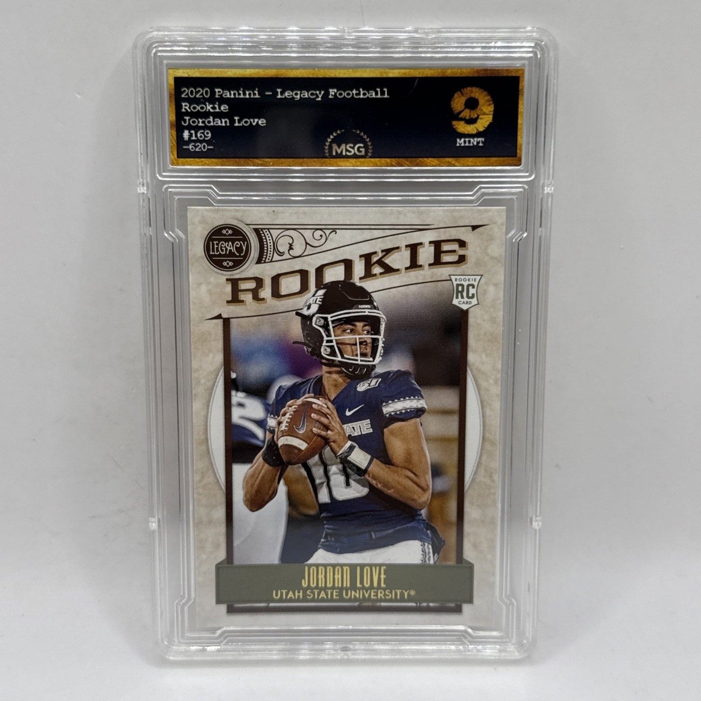 2020 Panini Legacy #169 Jordan Love Rookie Green Bay Packers NFL Graded 9 Mint