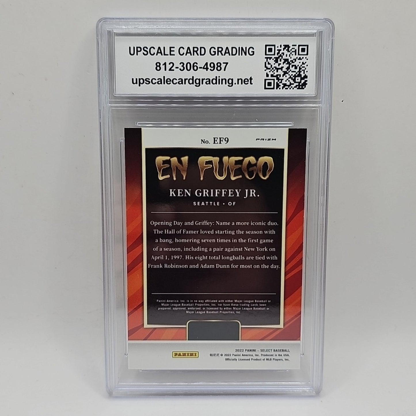 2022 Panini Select - En Fuego Ken Griffey Jr. #EF9 Graded 9 Mint MLB Card