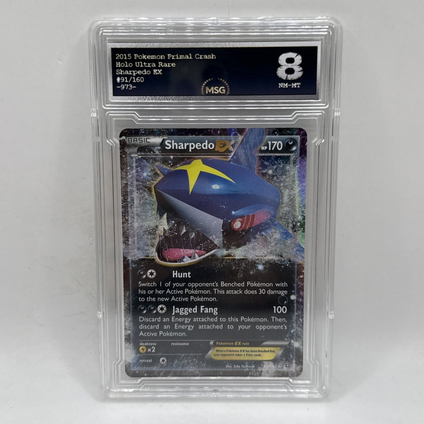 2015 Pokémon XY Sharpedo EX Primal Clash 91/160 Graded 9 Tcg Collectible Card