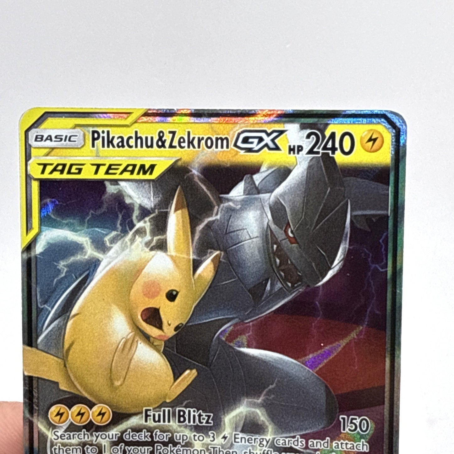 Pokemon Pikachu & Zekrom GX Tag Team Holo Card 33/181 Ultra Rare HP