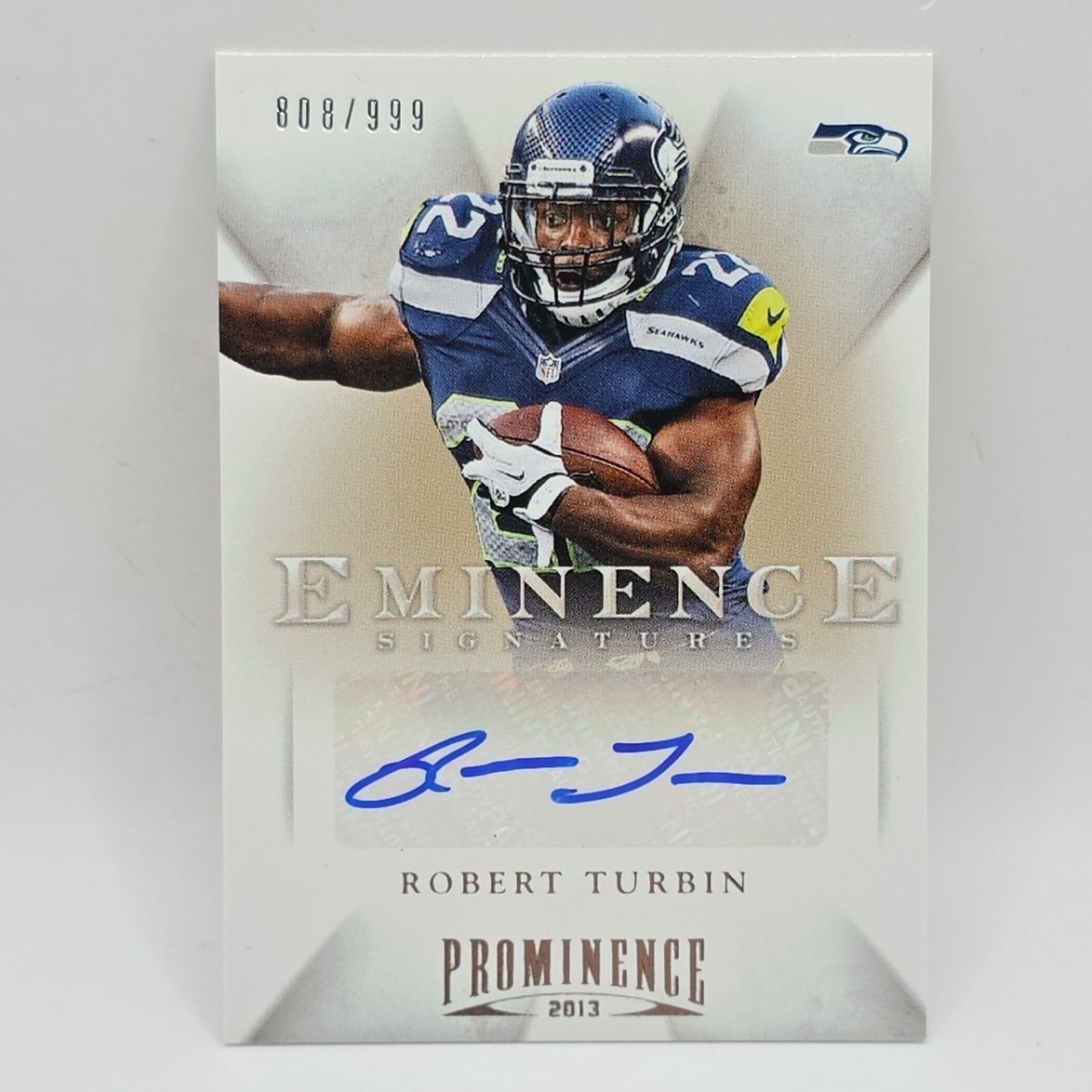 2012 Panini Prominence #11 Robert Turbin RC Auto #'d /999 NFL Seahawks Football